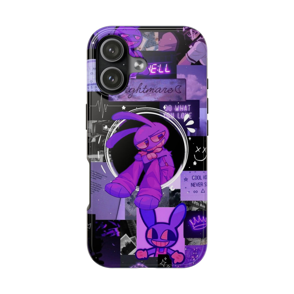 The Amazing Digital Circus Jax Purple Cartoon Bunny Collage Phone Case | Tough Phone Case