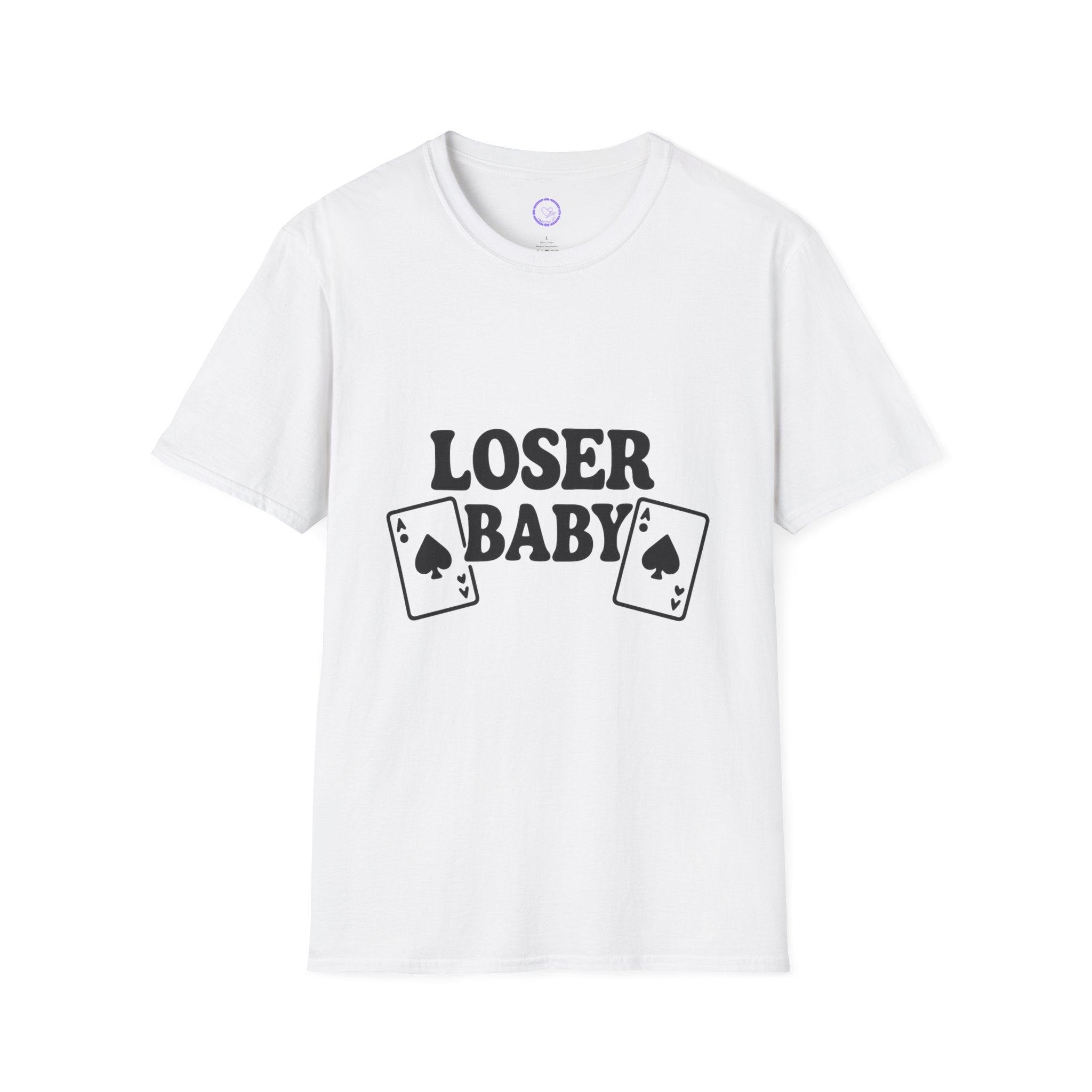 Hazbin Hotel Husk Angel HuskerDust Loser Baby TShirt | Playing Cards Graphic