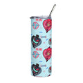 Hazbin Hotel VOX x Alastor Cartoon Heart Cat & Tech Emblem Stainless Steel Tumbler 20oz | Cute Pattern