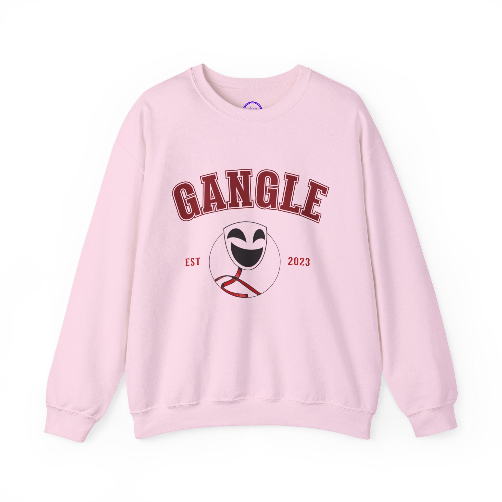 The Amazing Digital Circus Gangle Varsity smiley logo Sweatshirt | collegiate arch, EST 2023