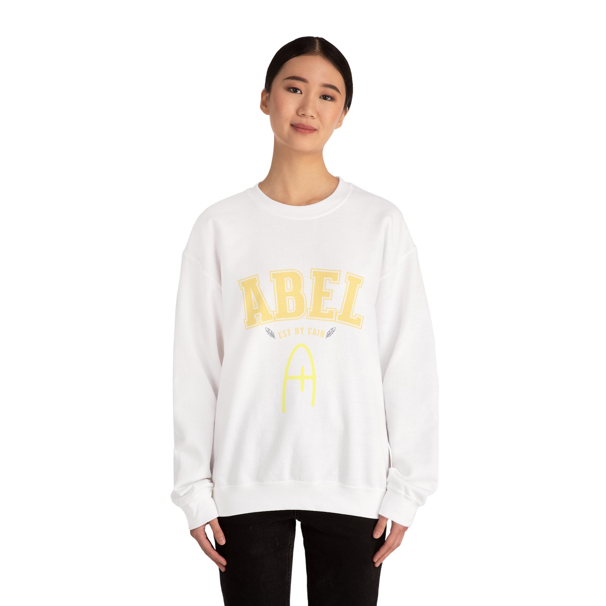Hazbin Hotel ABEL varsity script sweatshirt | name monogram, collegiate arch logo