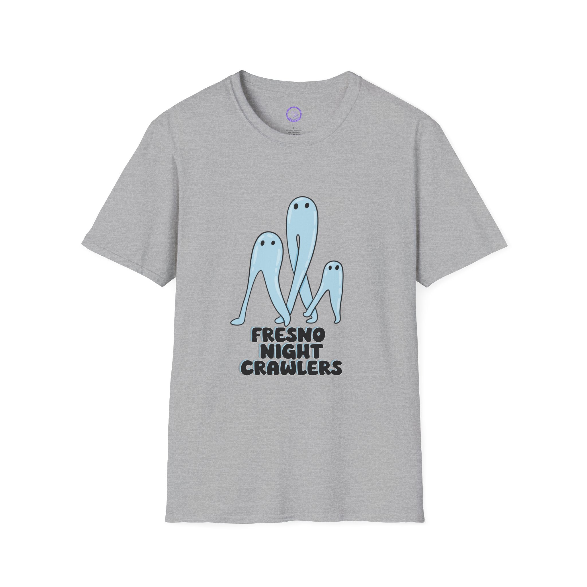 Fresno Night Crawlers T-Shirt | Cute Blue Worms Design
