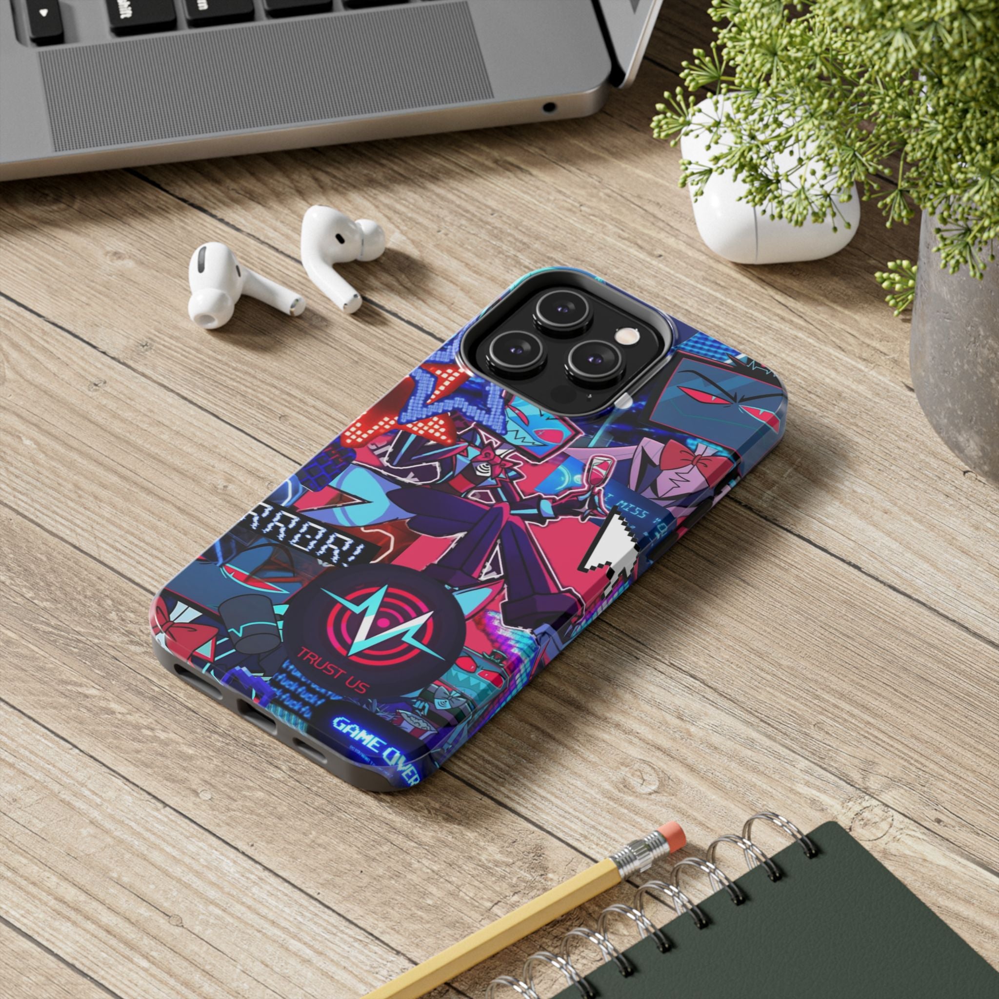 Hazbin Hotel Vox Cyberpunk Glitch Characters Phone Case | Tough Phone Cases