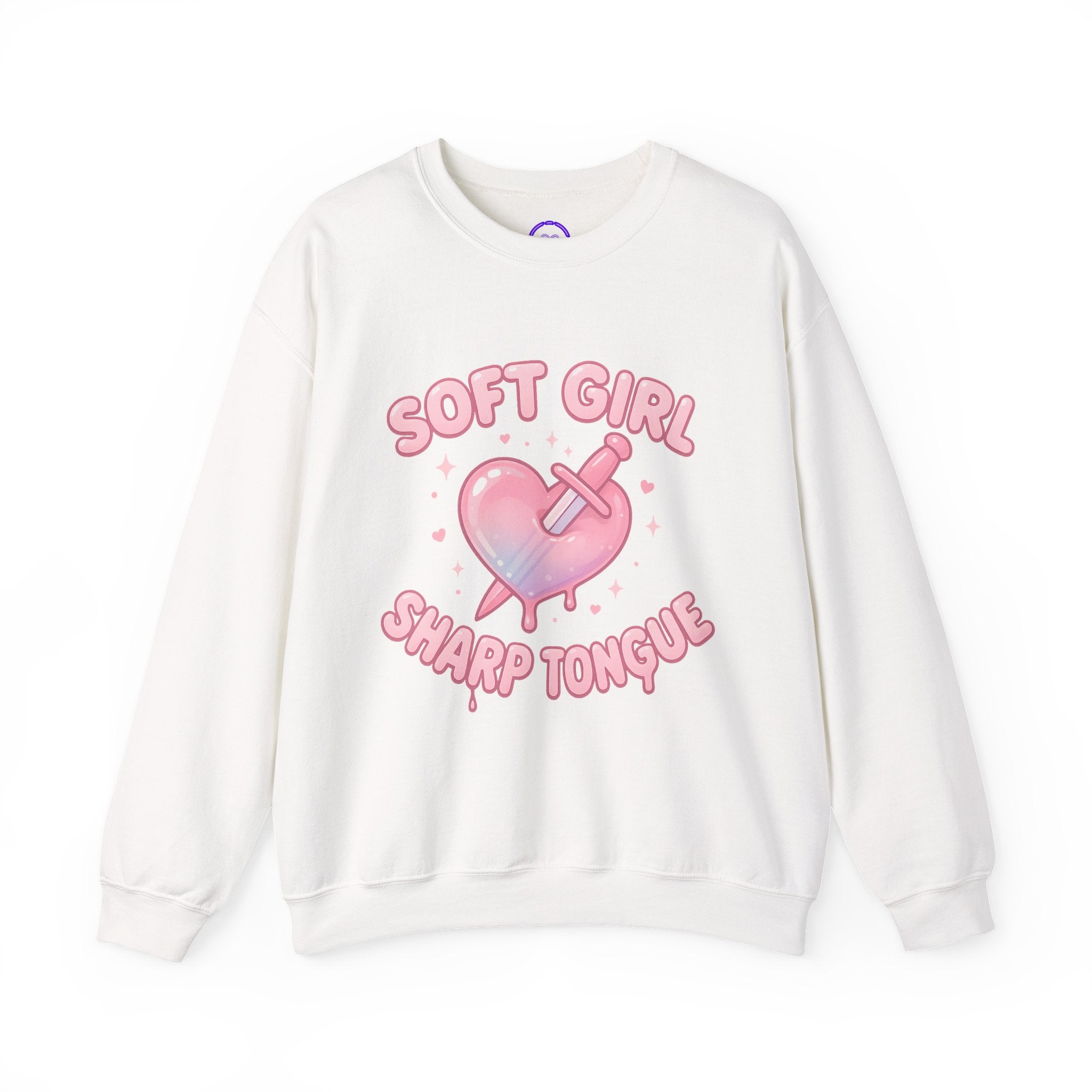 Kawaii Alt Aesthetic Soft Girl Sharp Tongue sweatshirt | Heart Dagger Graphic Crewneck