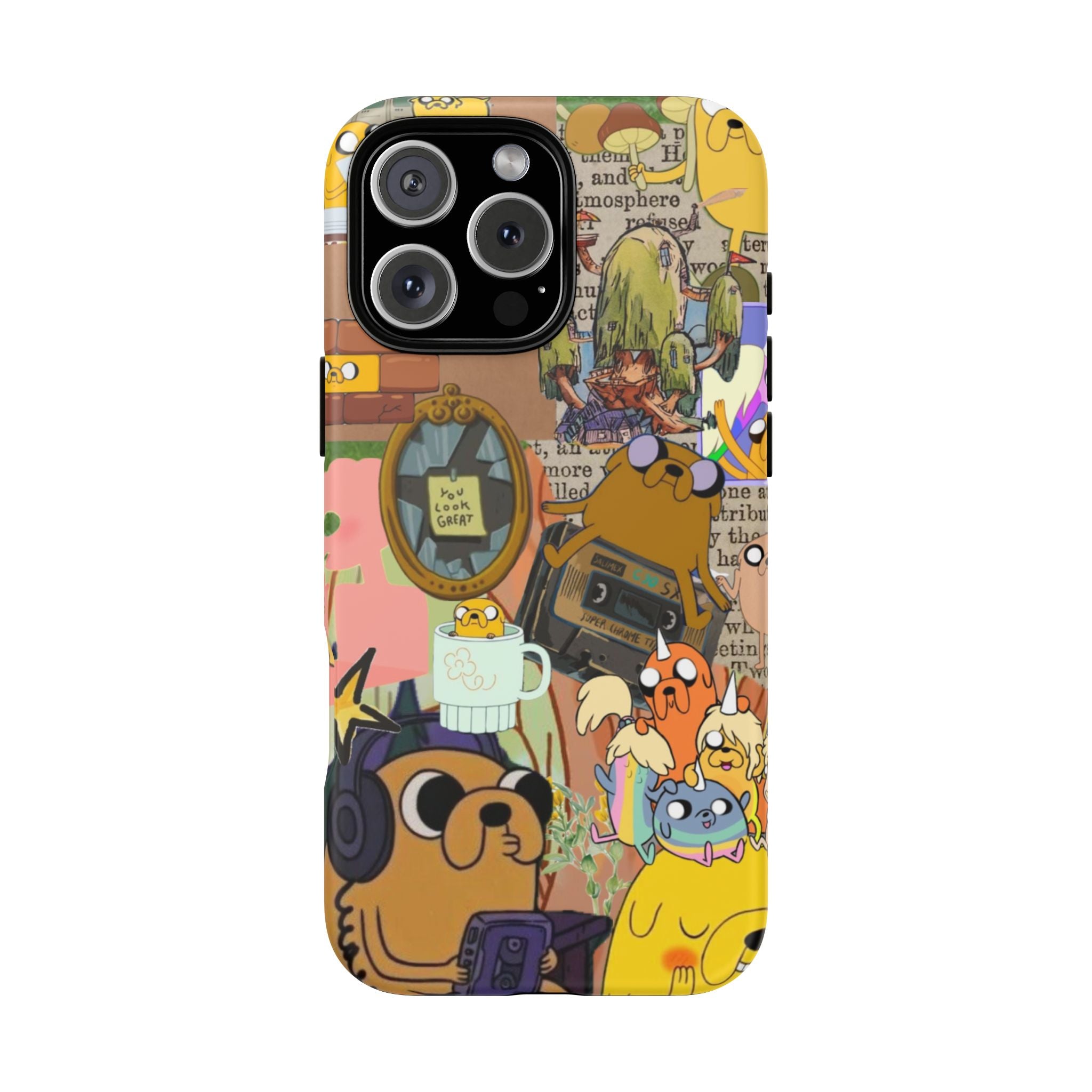 Adventure Time Jake the Dog Cartoon Collage Phone Case | Adventure Dog Character Pattern