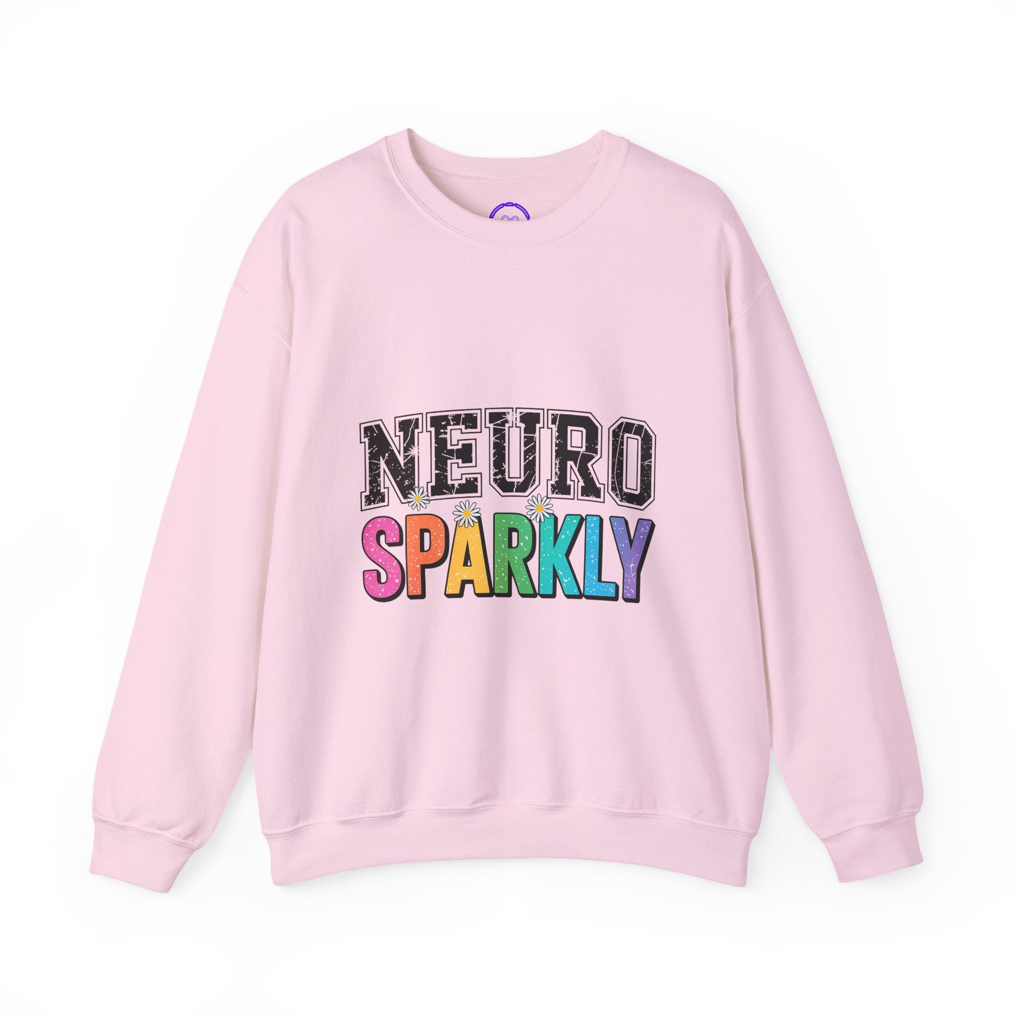 Neuro Sparkly Sweatshirt | Rainbow Text Crewneck