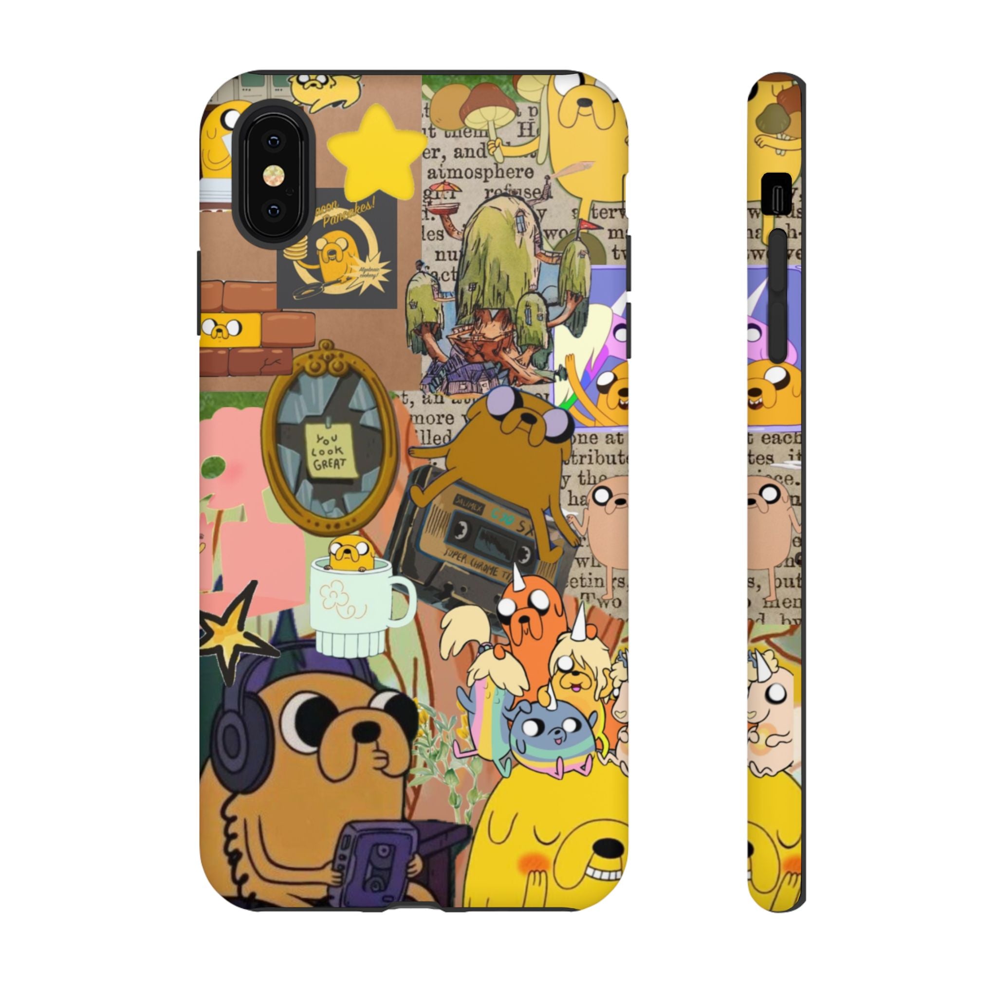 Adventure Time Jake the Dog Cartoon Collage Phone Case | Adventure Dog Character Pattern