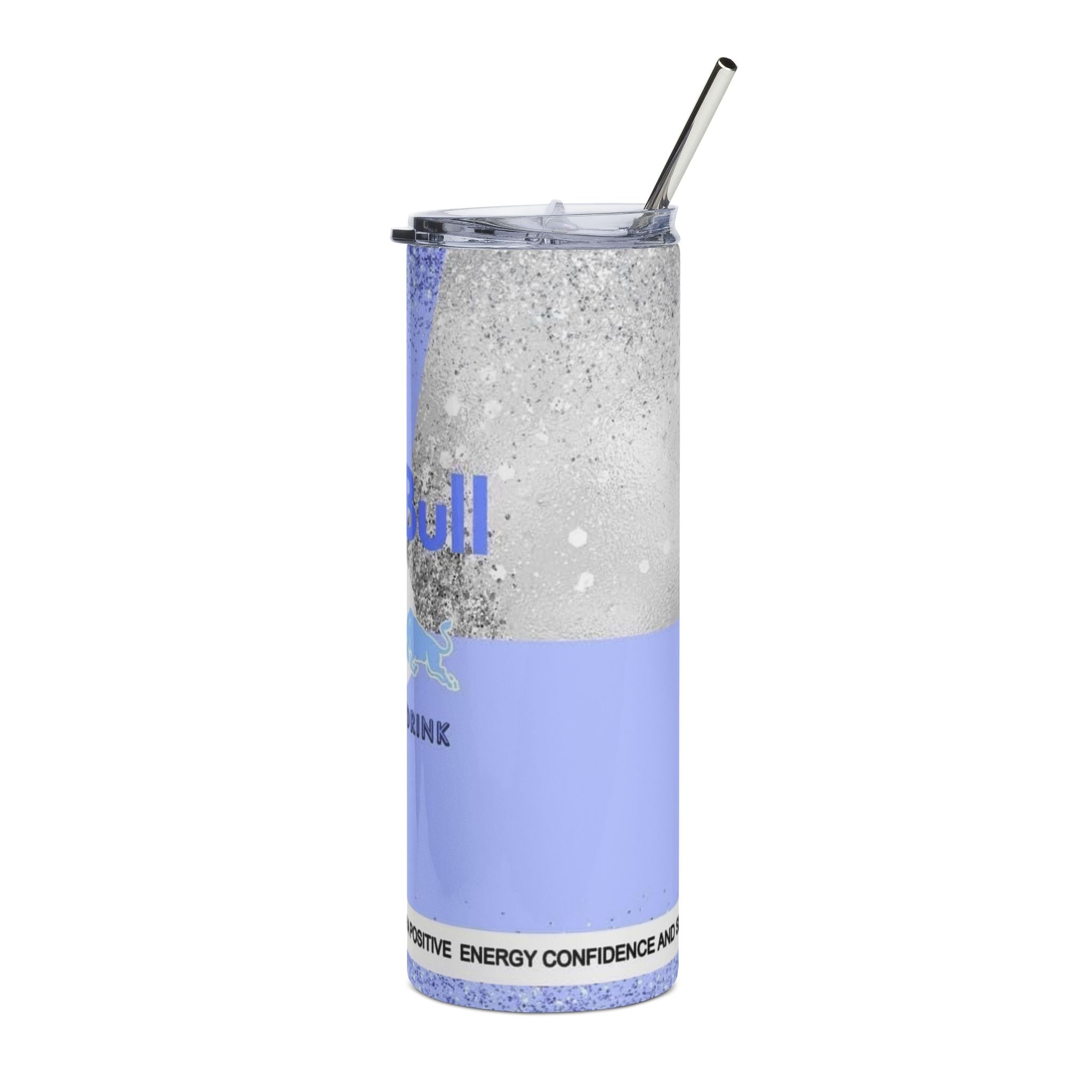 Glitter Red Bull Blue Energy Drink Logo Tumbler | 20oz Stainless Steel