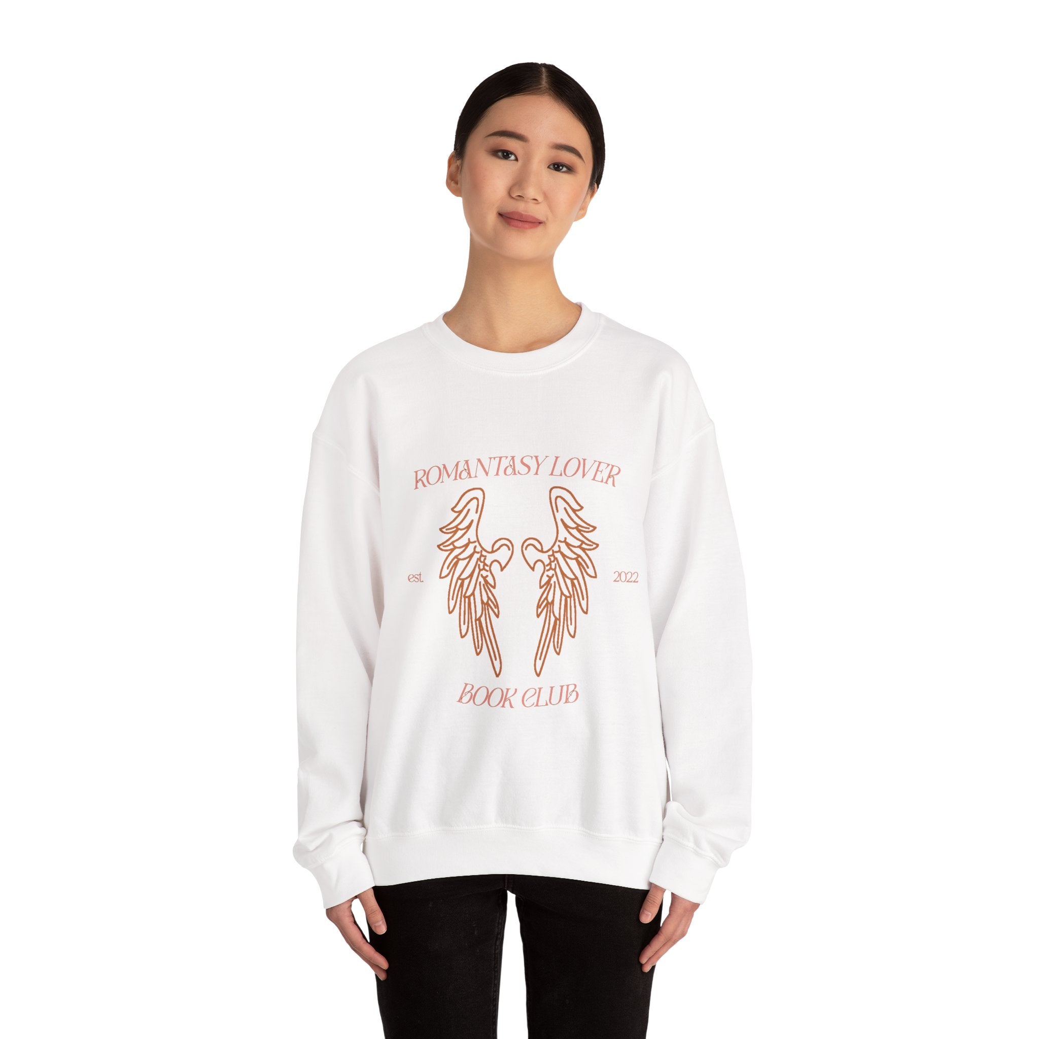 Bookish Romantasy Lover Book Club sweatshirt | Angel Wings Illustration