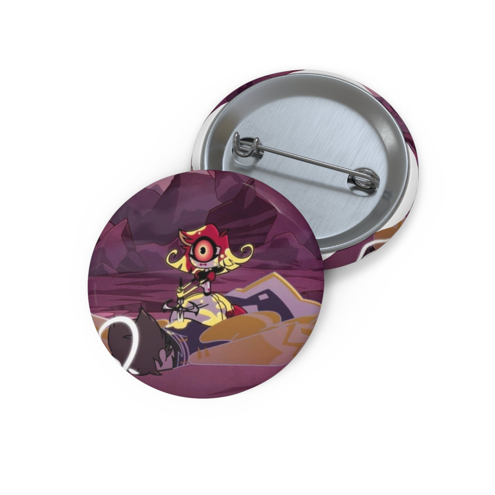 Niffty Stabs Adam Hazbin Hotel pin button | Custom Pin Buttons