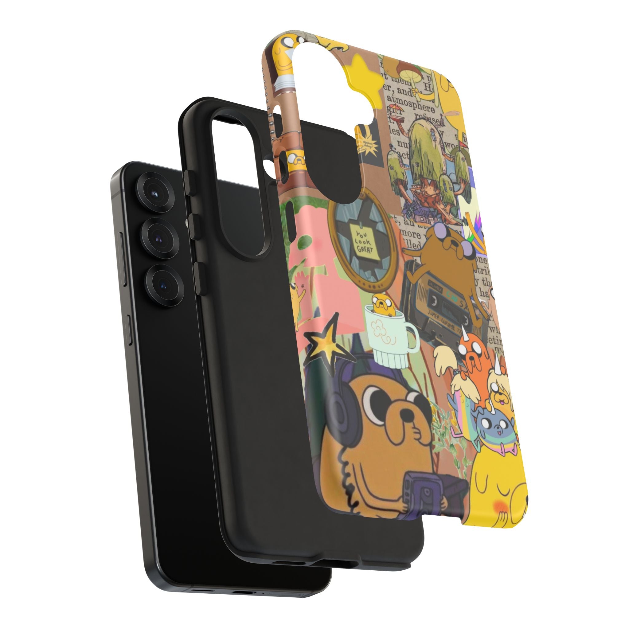 Adventure Time Jake the Dog Cartoon Collage Phone Case | Adventure Dog Character Pattern