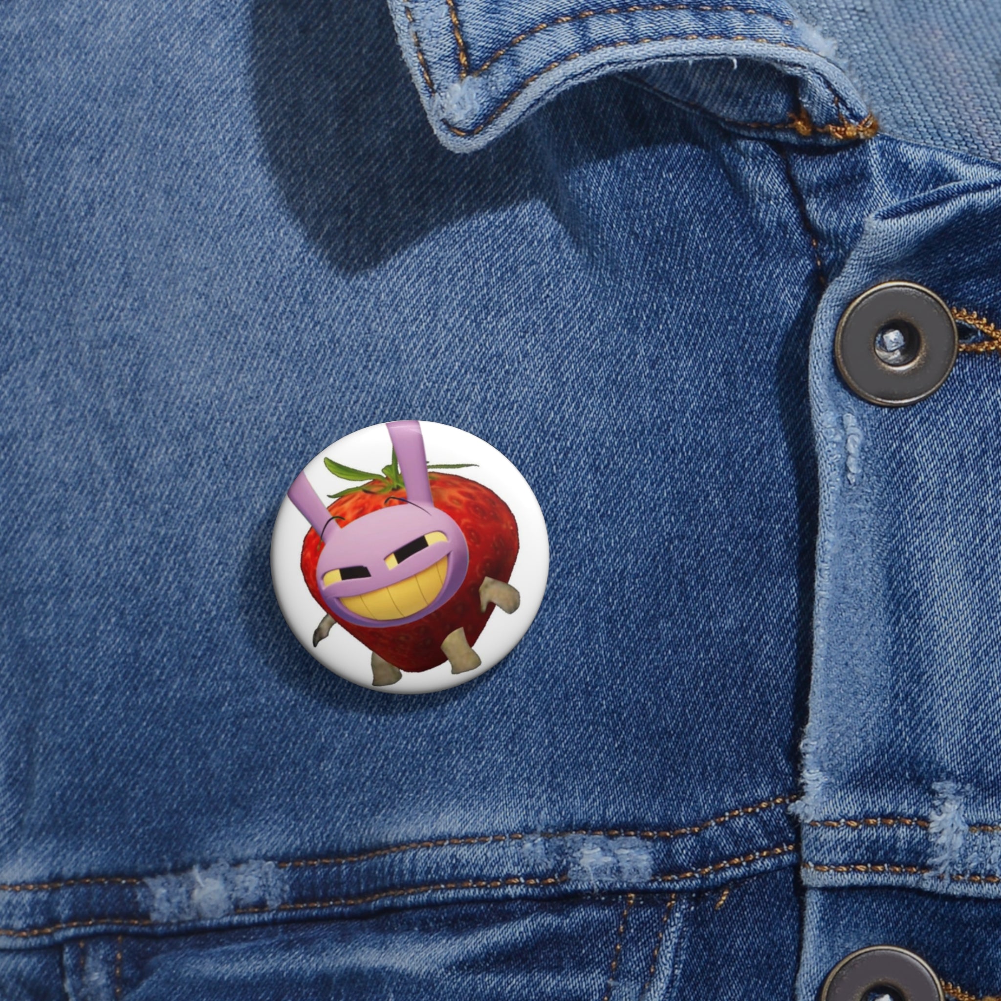 TADC The Amazing Digital Circus Strawberry Jax Monster Pin Button | Cute Cartoon Fruit Badge