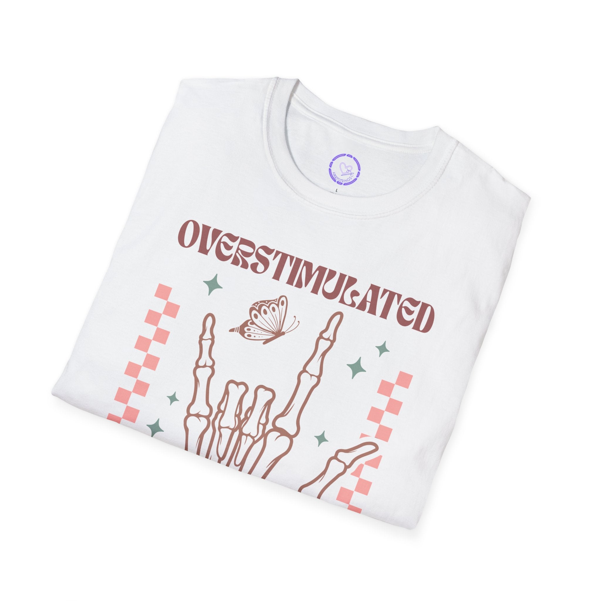 Overstimulated Moms Club T-Shirt | Skeletal Hand Graphic, Est. 2024