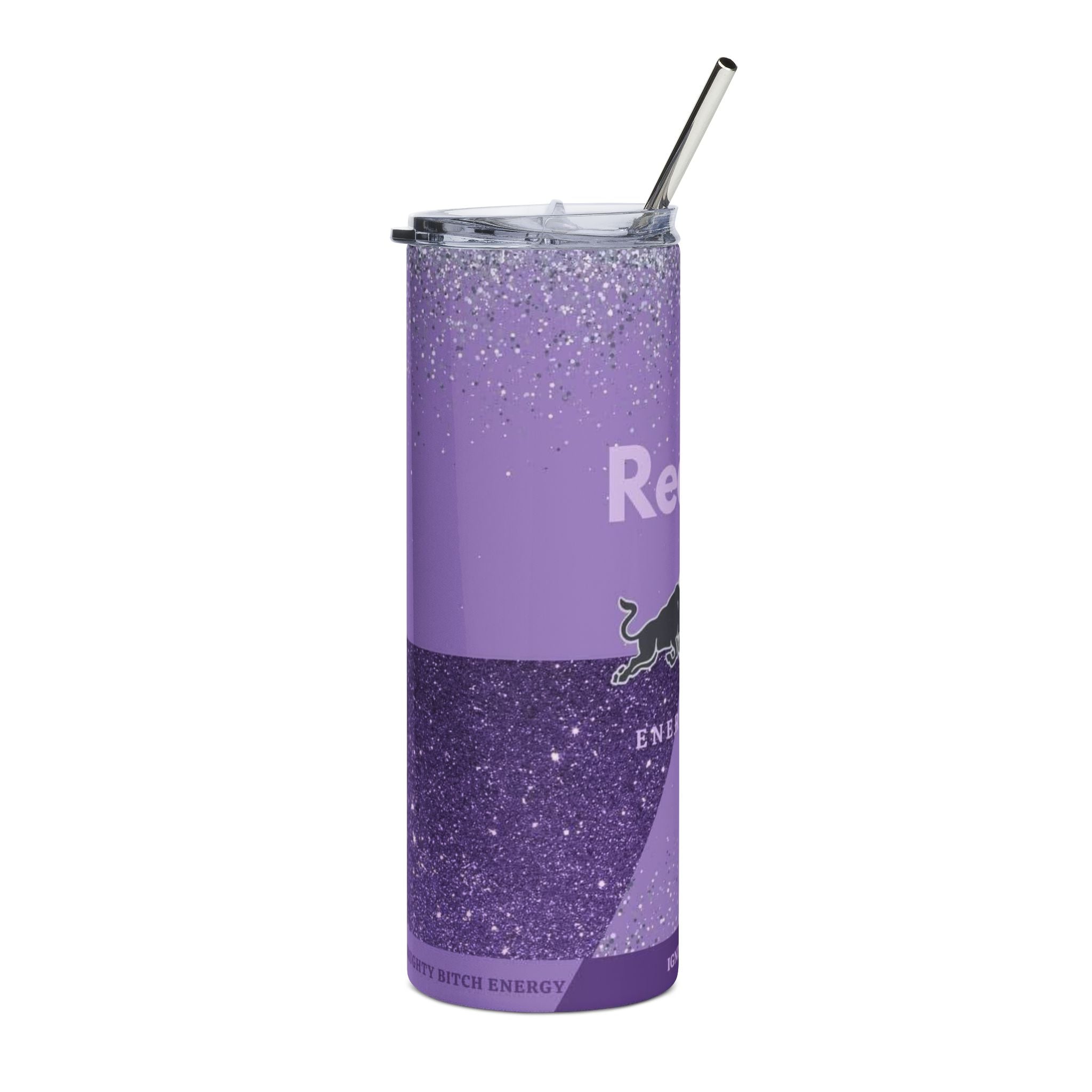 Purple Sparkle Red Bull Logo Tumbler | Stainless Steel 20oz