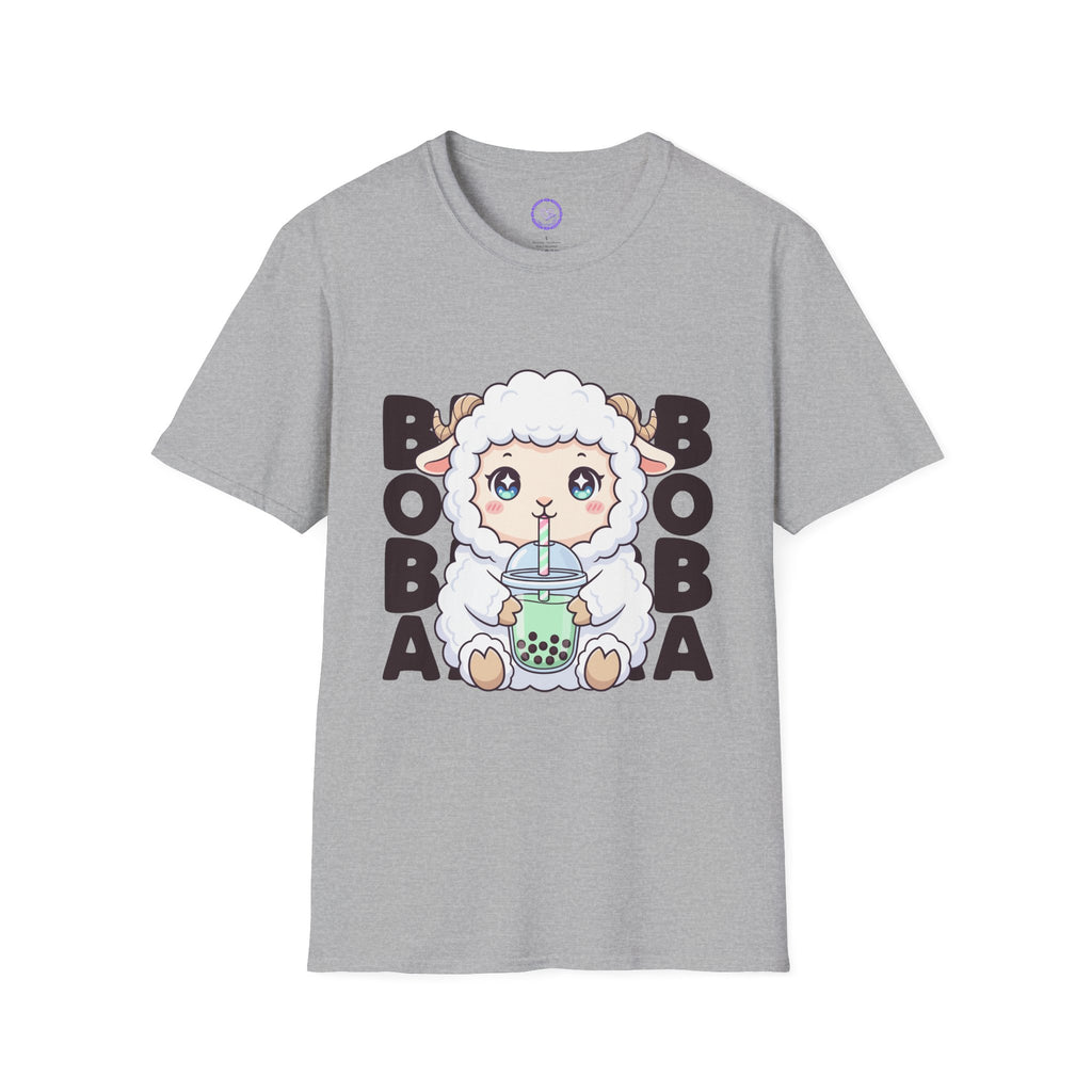 Cute Sheep with Boba T-Shirt | Kawaii Bubble Tea Lamb Design