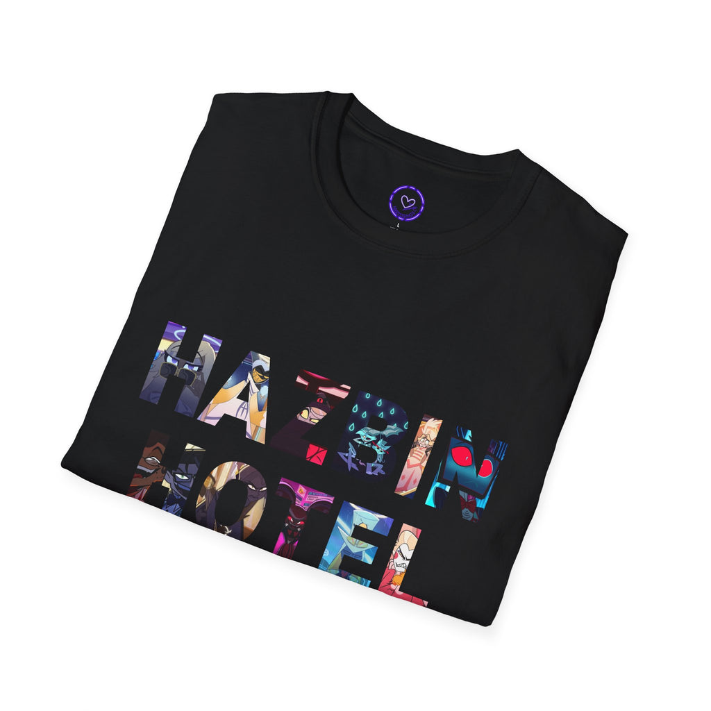 Hazbin Hotel modern text collage T-Shirt | Animated anime merch series typography tee