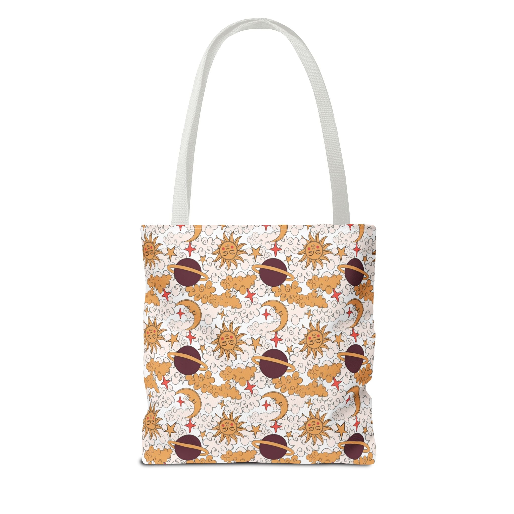 Celestial Sun Moon Pattern Tote Bag | Astrology Zodiac Starry Design