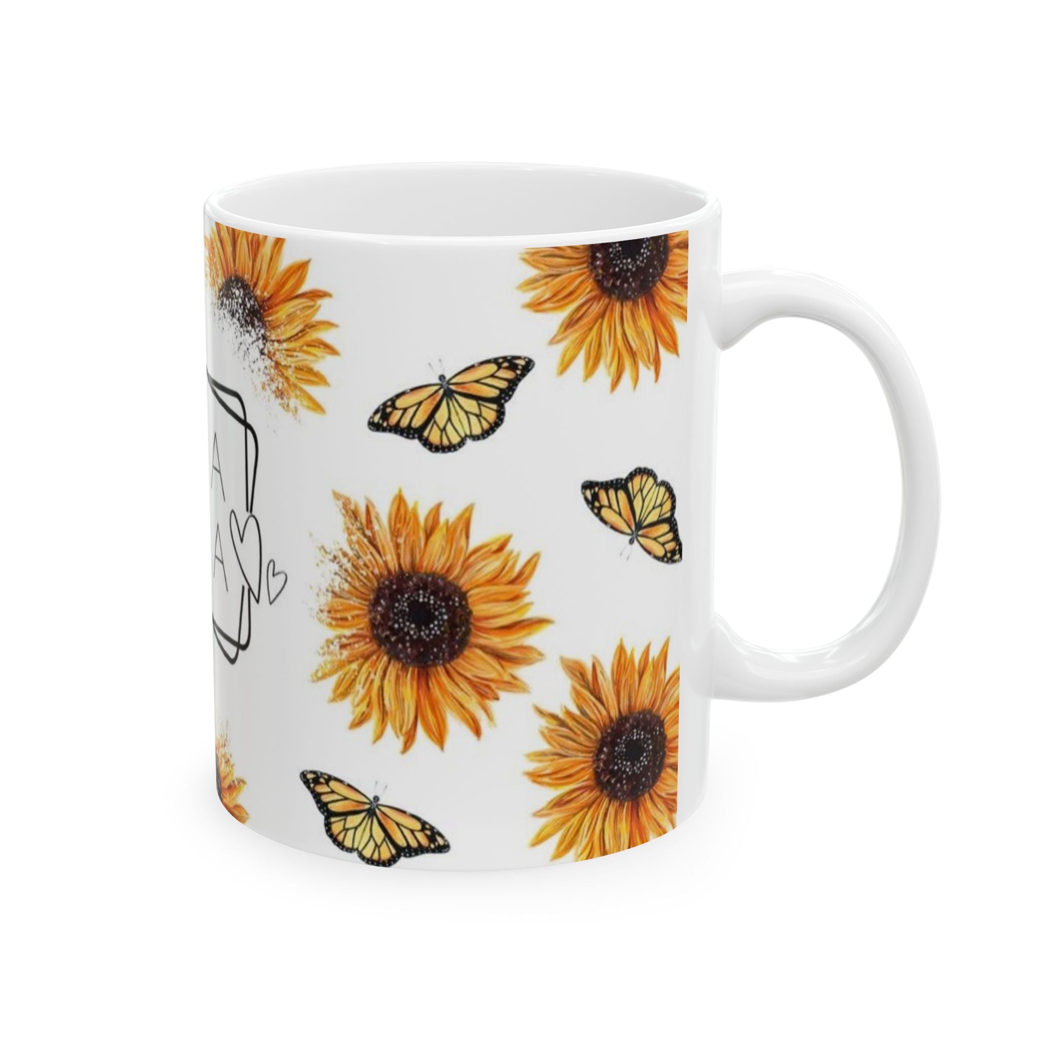 Sunflower Mama Nature Lover Aesthetic Ceramic Mug, (11oz, 15oz)