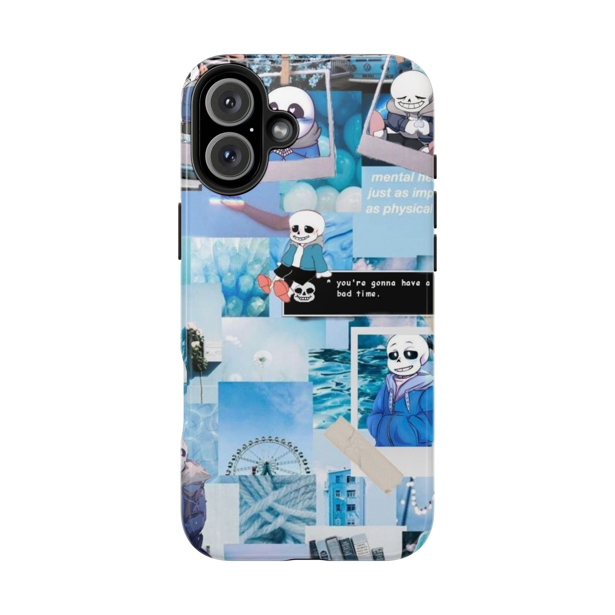 Undertale Sans Character Collage Tough Phone Case | Blue Aesthetic, Undertale-inspired