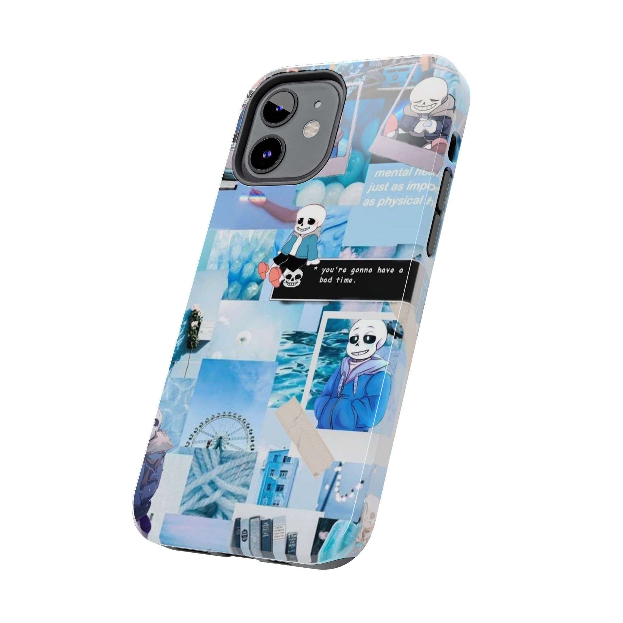 Undertale Sans Character Collage Tough Phone Case | Blue Aesthetic, Undertale-inspired