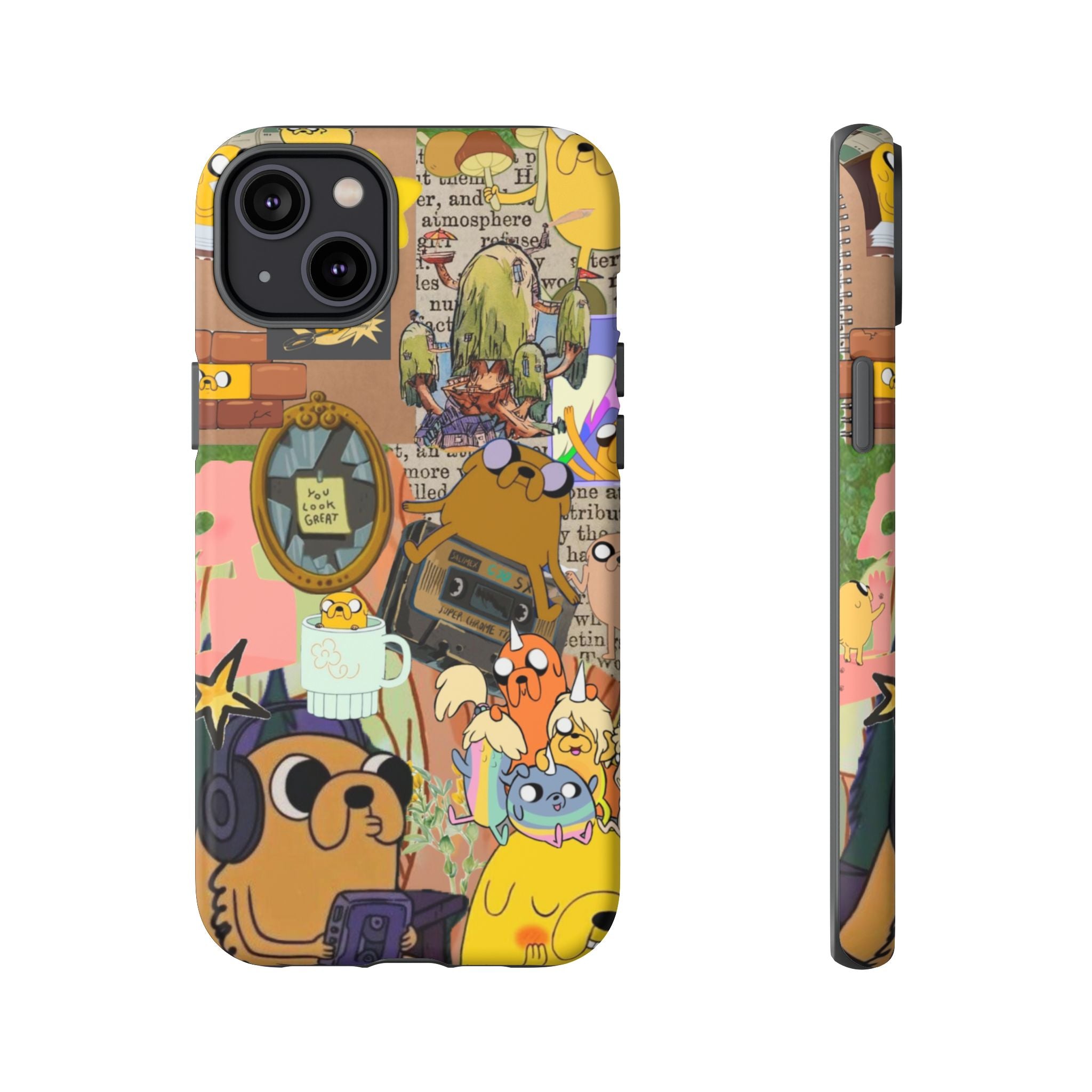 Adventure Time Jake the Dog Cartoon Collage Phone Case | Adventure Dog Character Pattern