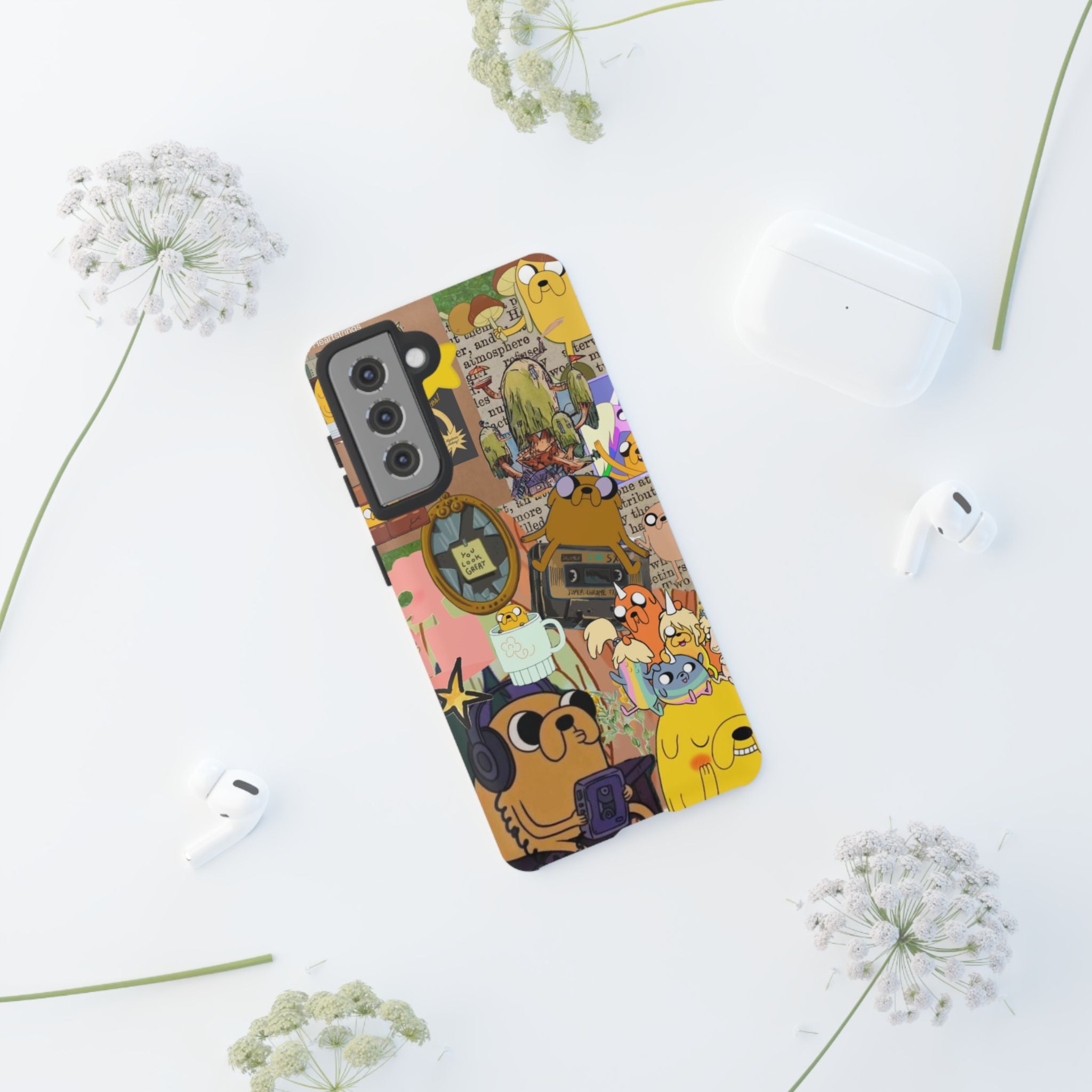 Adventure Time Jake the Dog Cartoon Collage Phone Case | Adventure Dog Character Pattern
