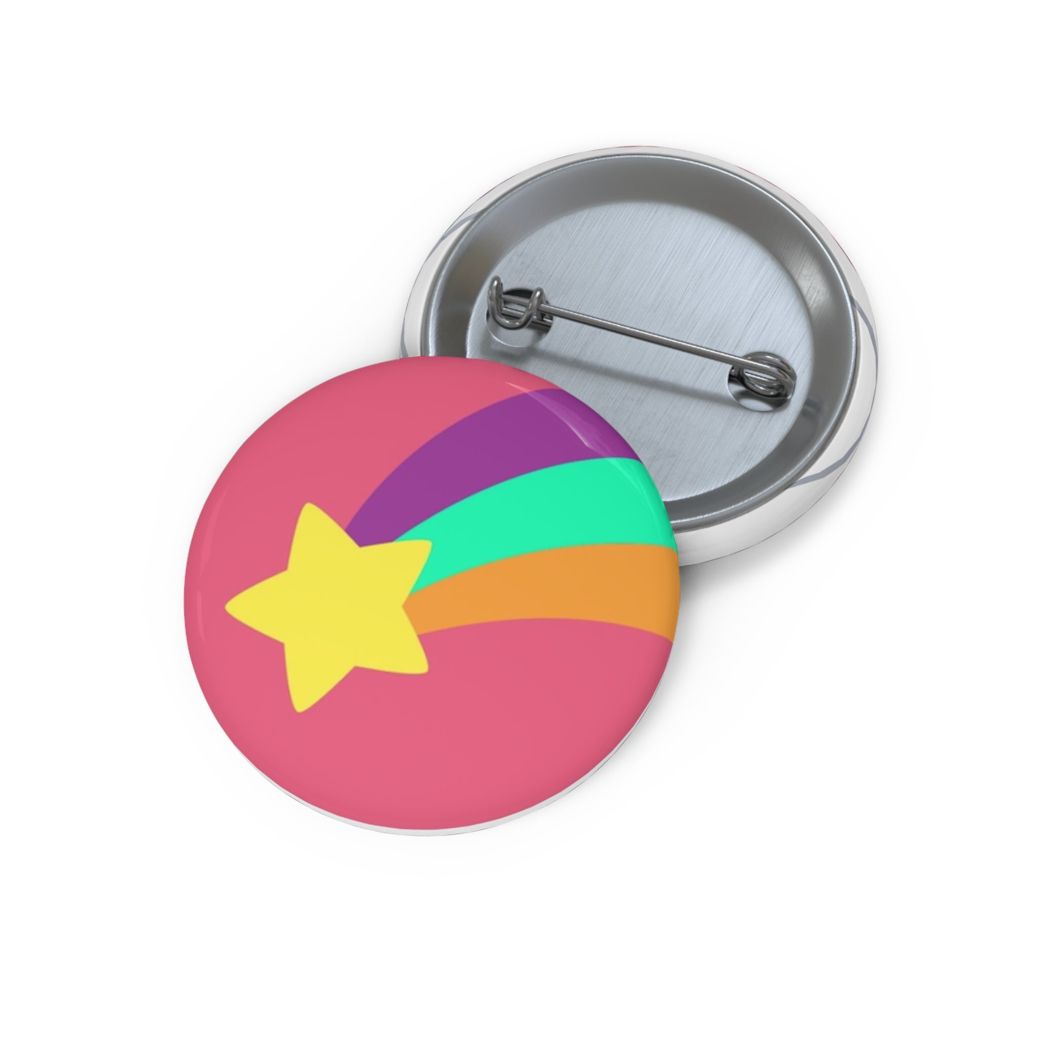 Shooting Rainbow Star Pin Button | Cute Enamel-Style Badge