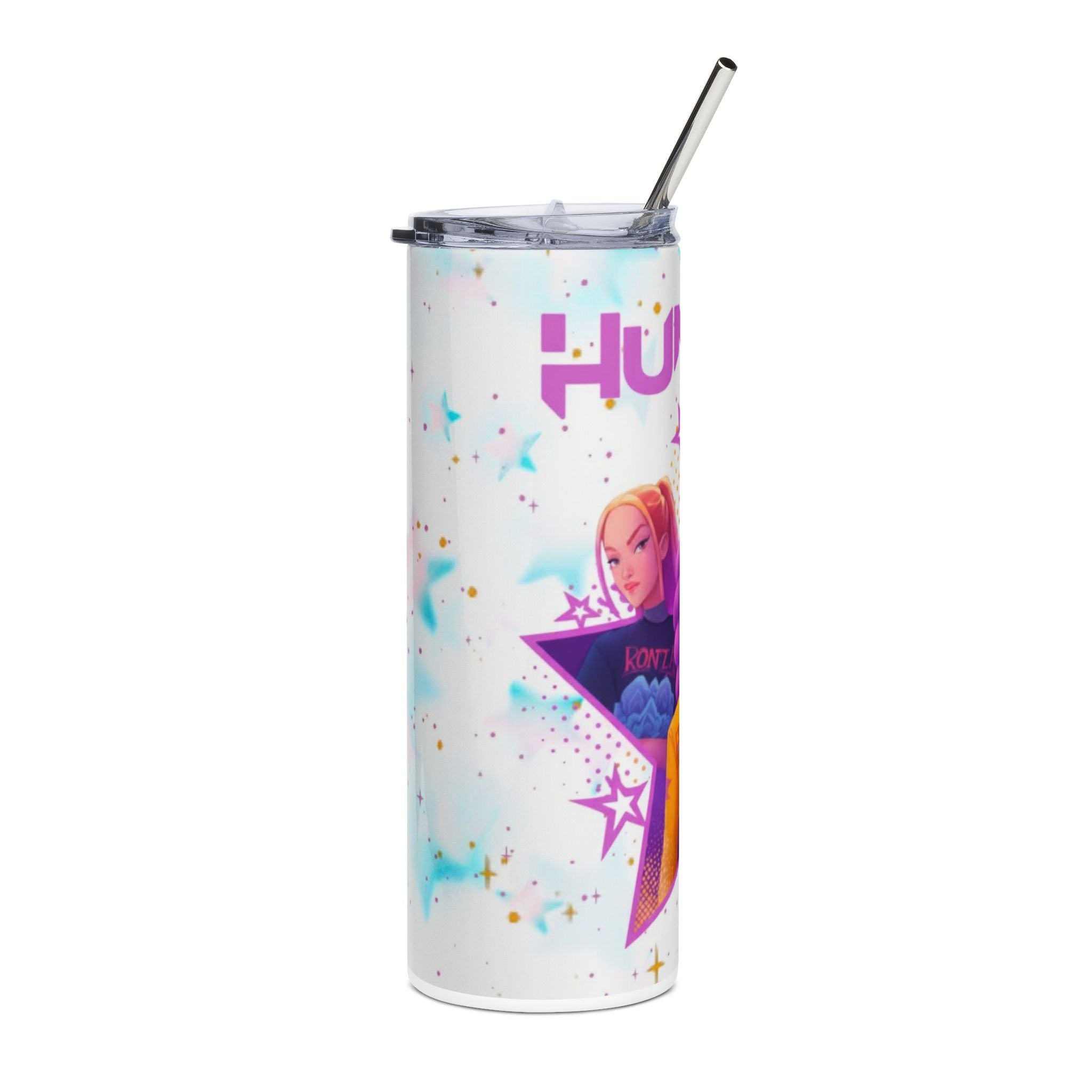 Kpop Demon Hunters Huntrix Squad Character Art Tumbler | 20oz Stainless Steel Skinny Tumbler