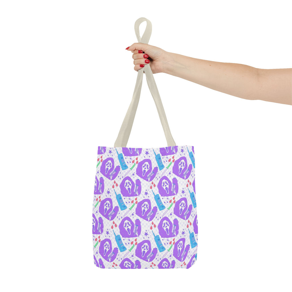 Purple Ghostface Pattern Tote Bag | Pastel Goth AOP