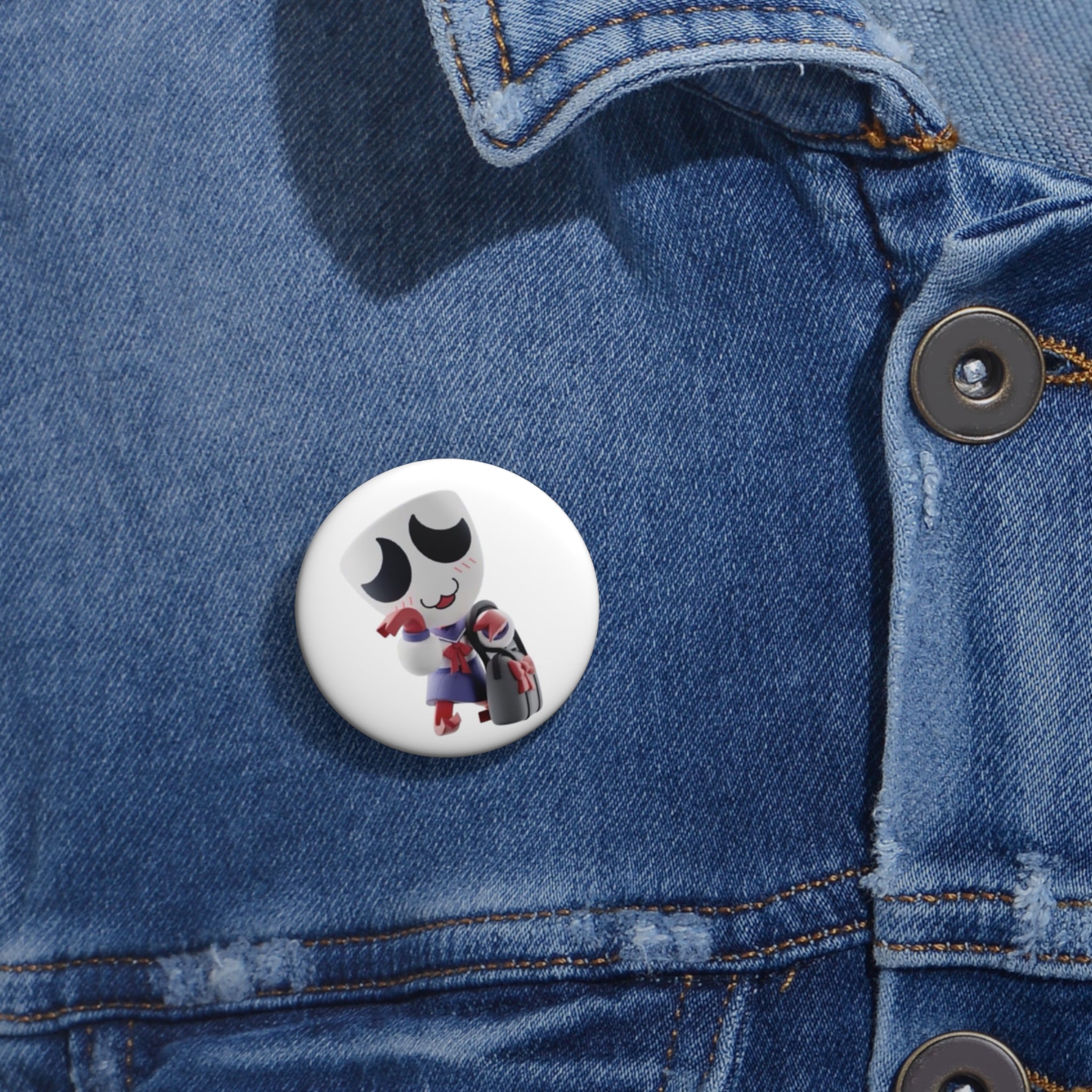 The Amazing Digital Circus Gangle Cute Ghost Character pin button | Halloween enamel style accessory