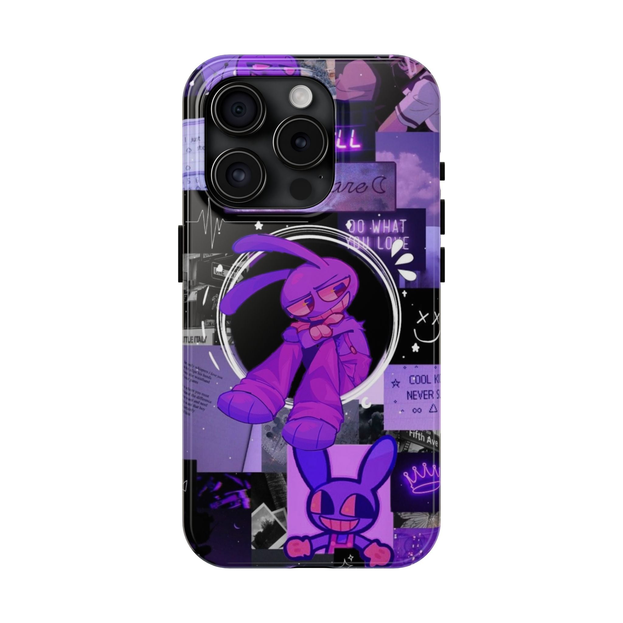 The Amazing Digital Circus Jax Purple Cartoon Bunny Collage Phone Case | Tough Phone Case