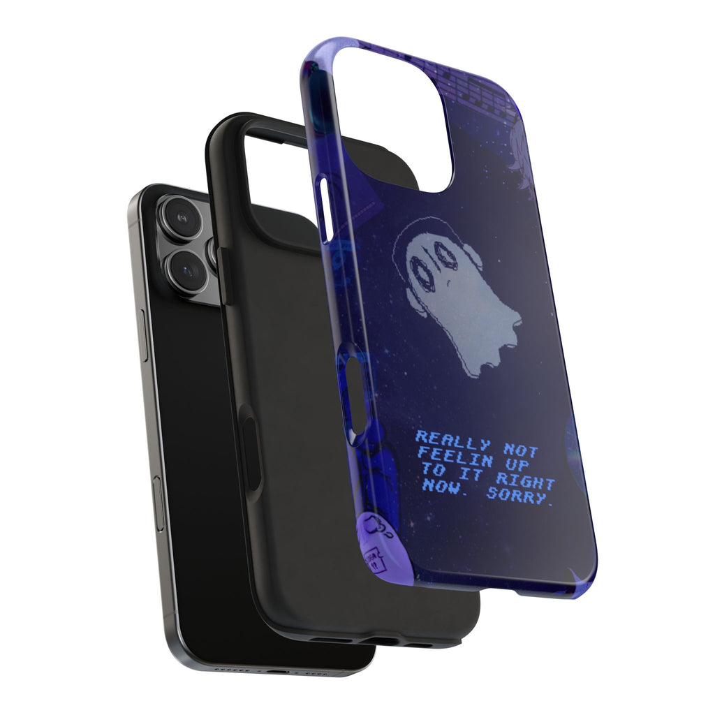 Undertale Napstablook Sad Ghost Phone Case | Blue Aesthetic, Vaporwave Quote, "Really Not Feelin' Up To It Right Now"