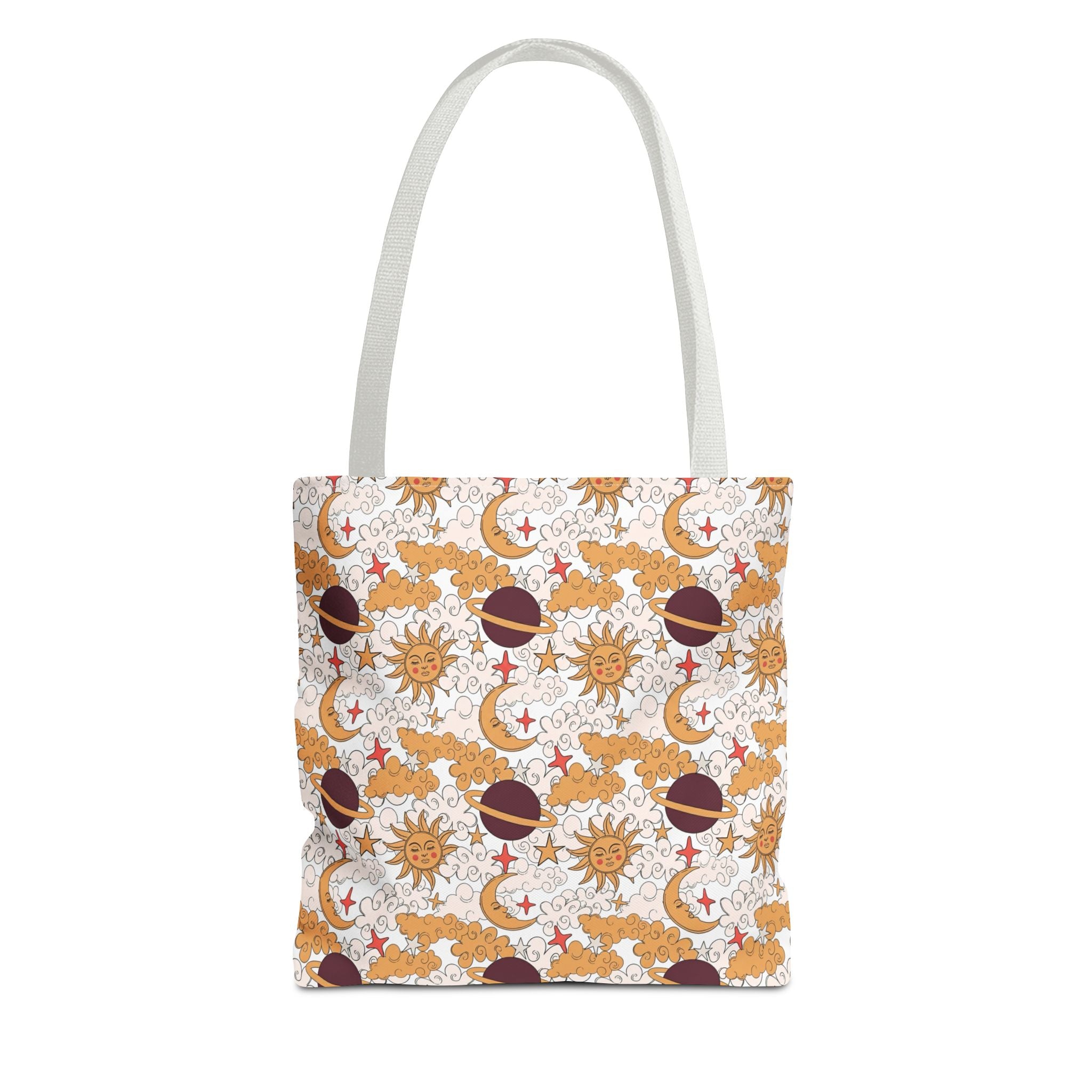 Celestial Sun Moon Pattern Tote Bag | Astrology Zodiac Starry Design