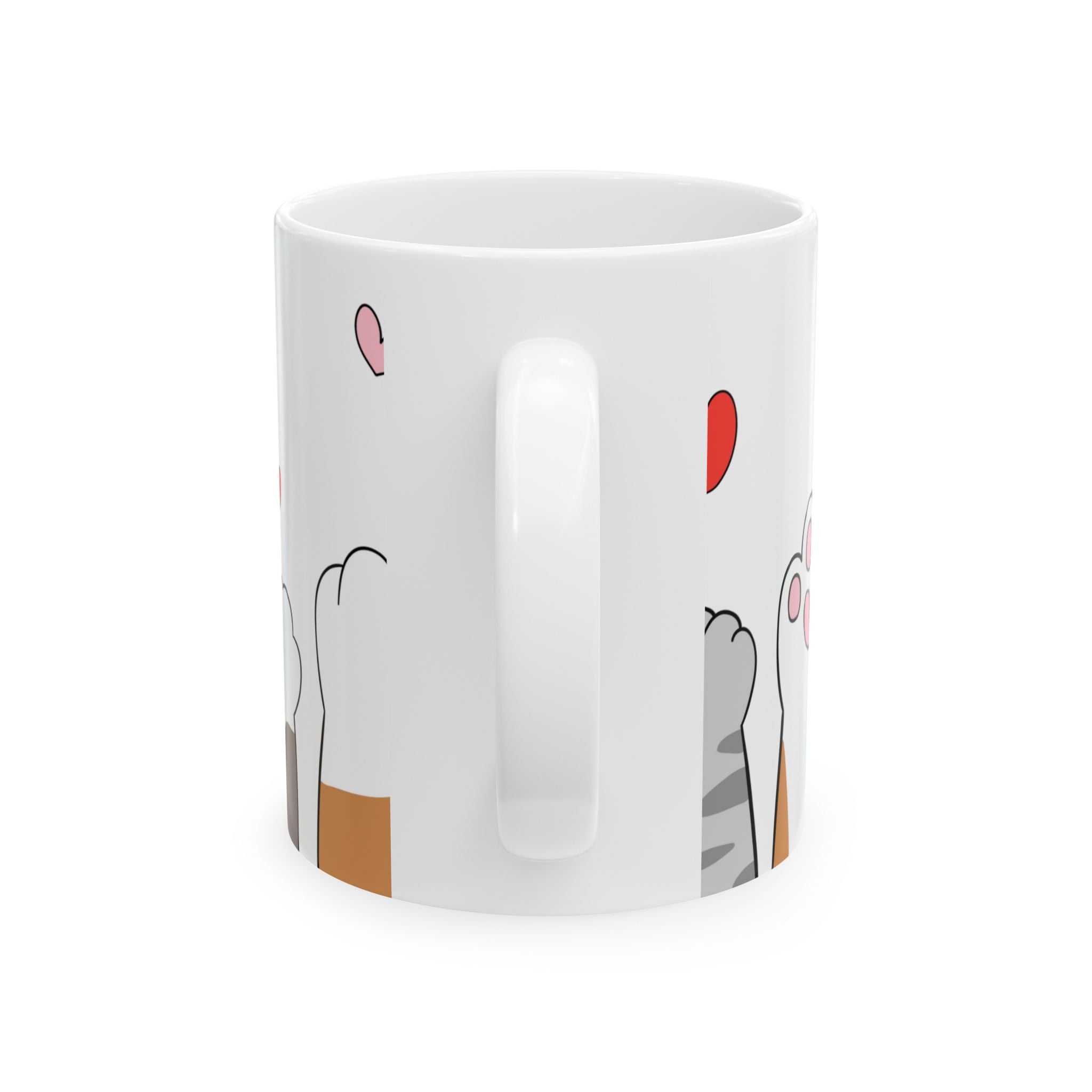 Cute Cat Paws Mug | Paw Print Coffee Cup, Cute Kitty Illustration