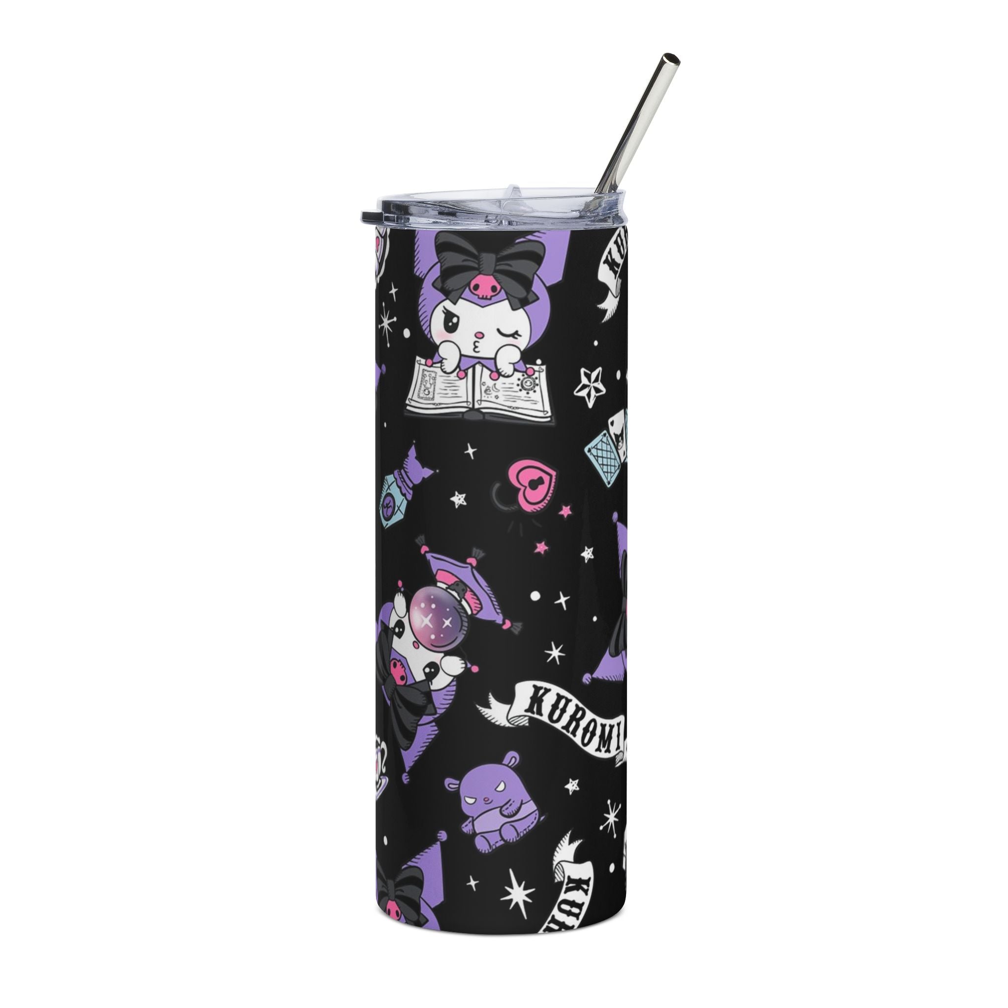 Kawaii Witch Cat Stainless Tumbler | 20oz Skinny Travel Cup