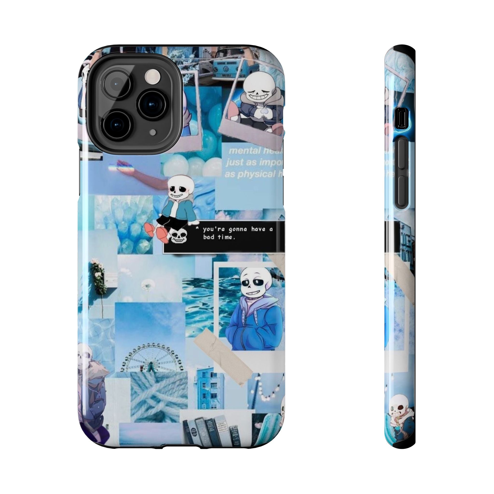 Undertale Sans Character Collage Tough Phone Case | Blue Aesthetic, Undertale-inspired