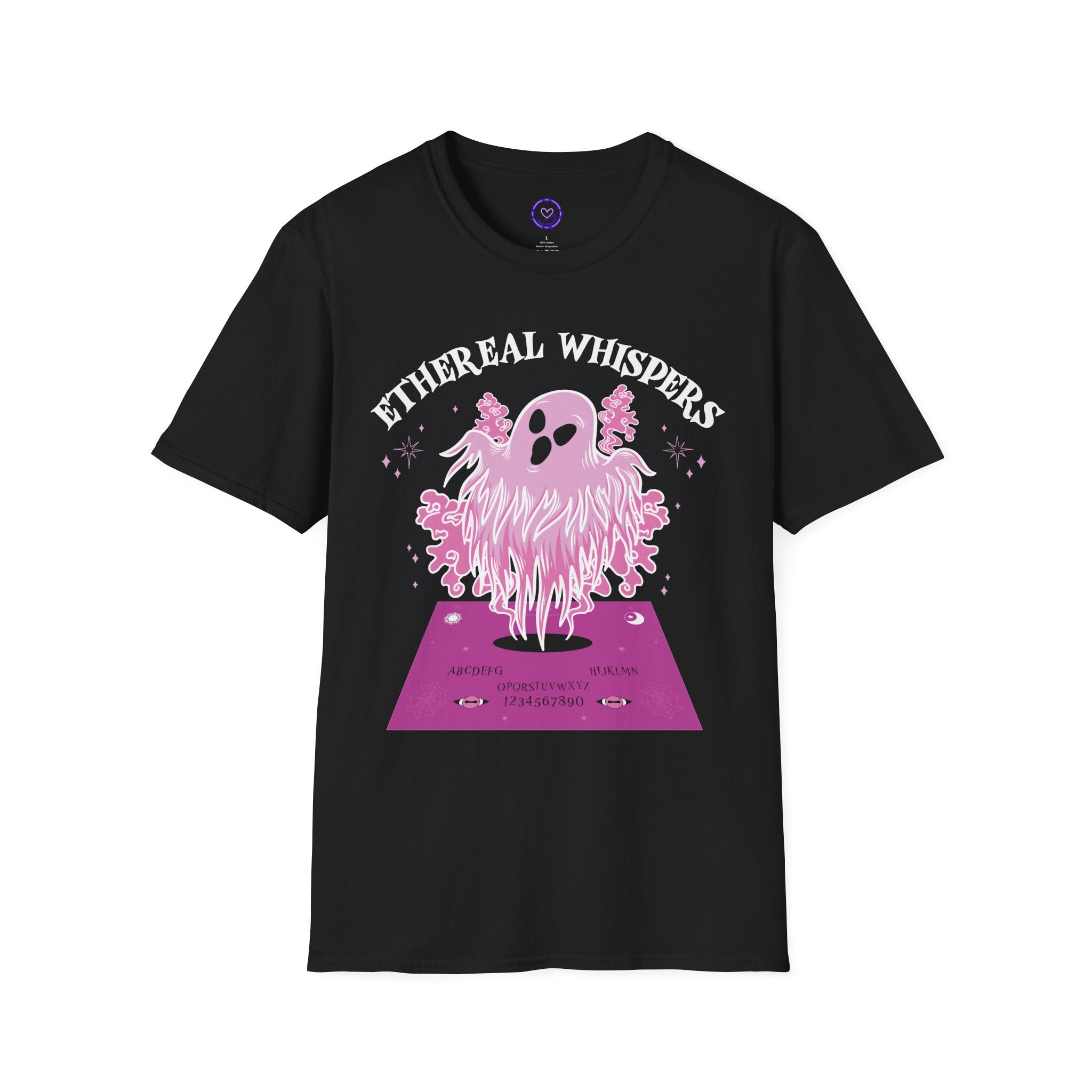 Aesthetic Gothic Kawaii Pastel Grunge Ethereal Whispers ghost tee | T-Shirt, pink spirit illustration