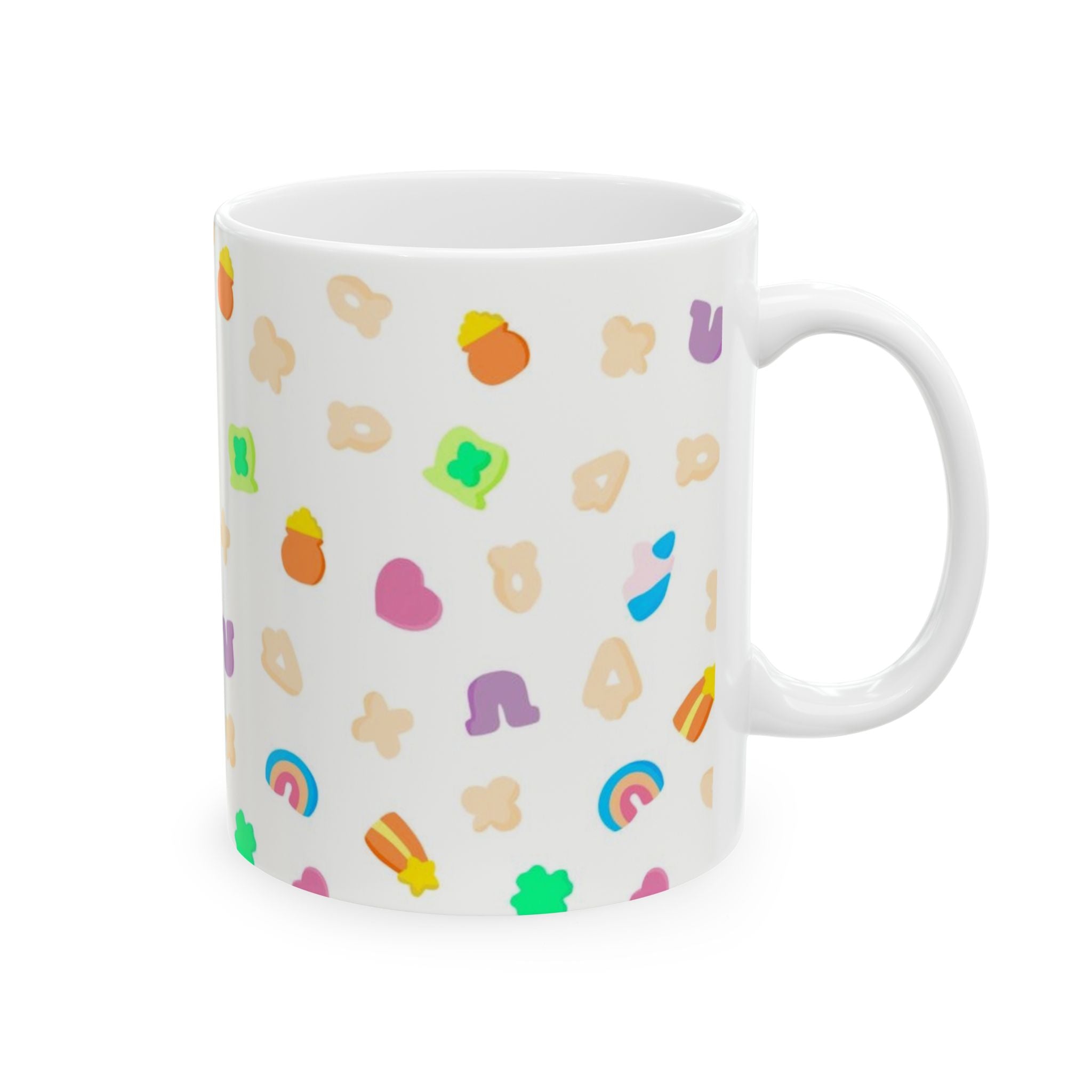Lucky Charms Cereal Cute Kawaii Snack Pattern Mug | Ceramic Mug