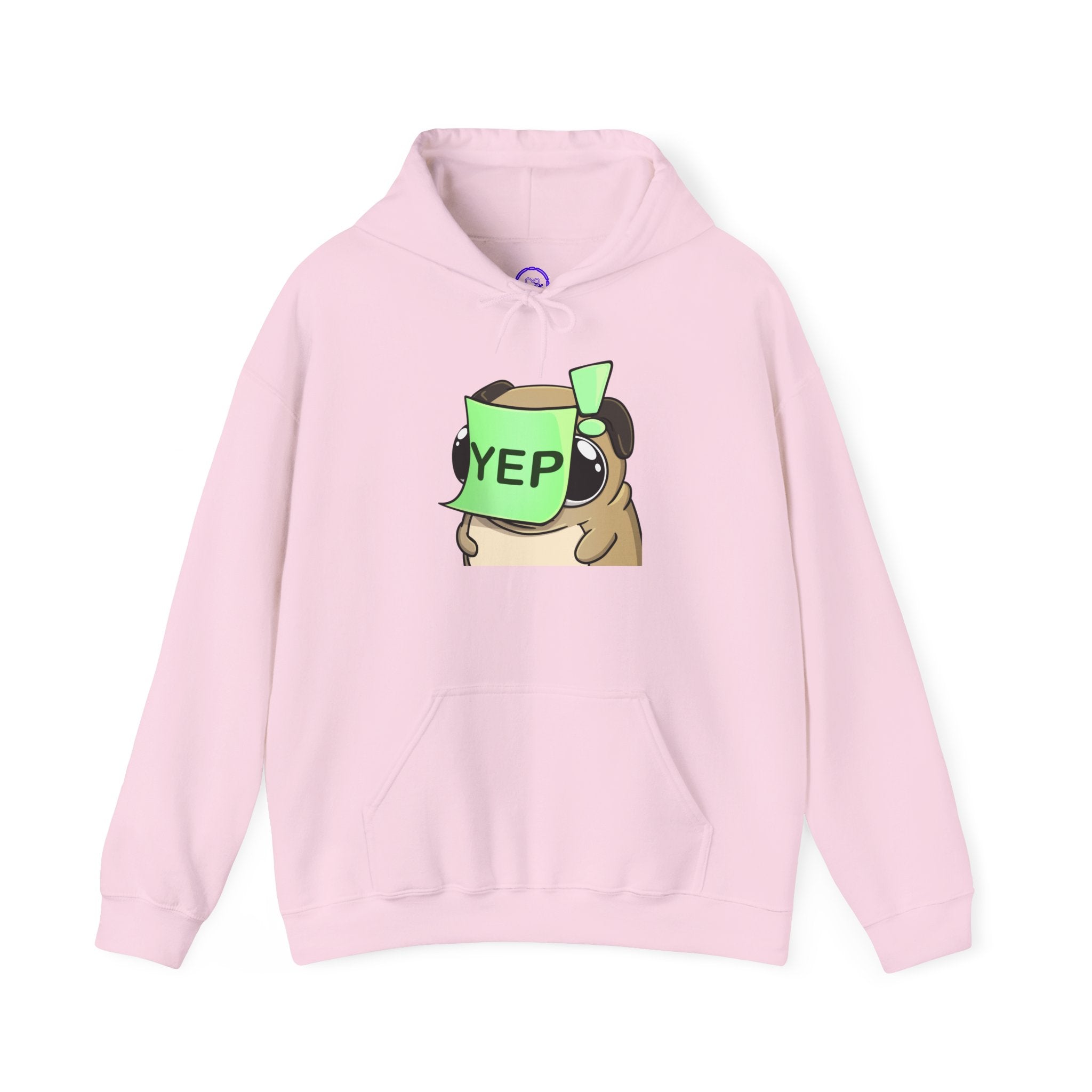 Pug Holding  YEP Mug Hoodie | Cute Dog Coffee Illustration