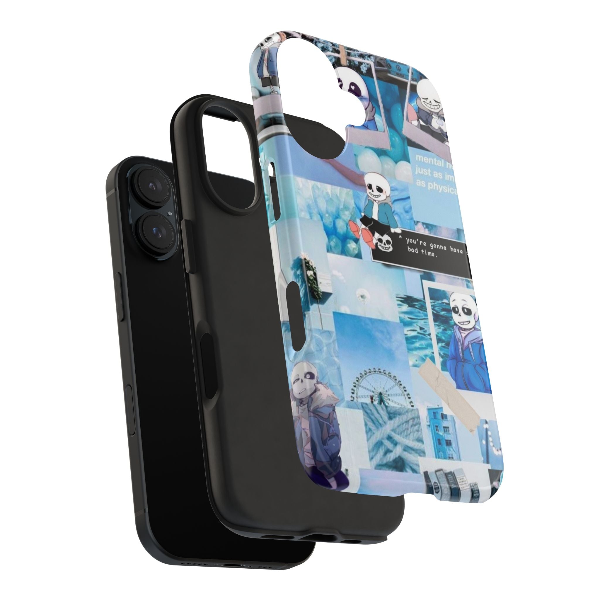 Undertale Sans Character Collage Tough Phone Case | Blue Aesthetic, Undertale-inspired
