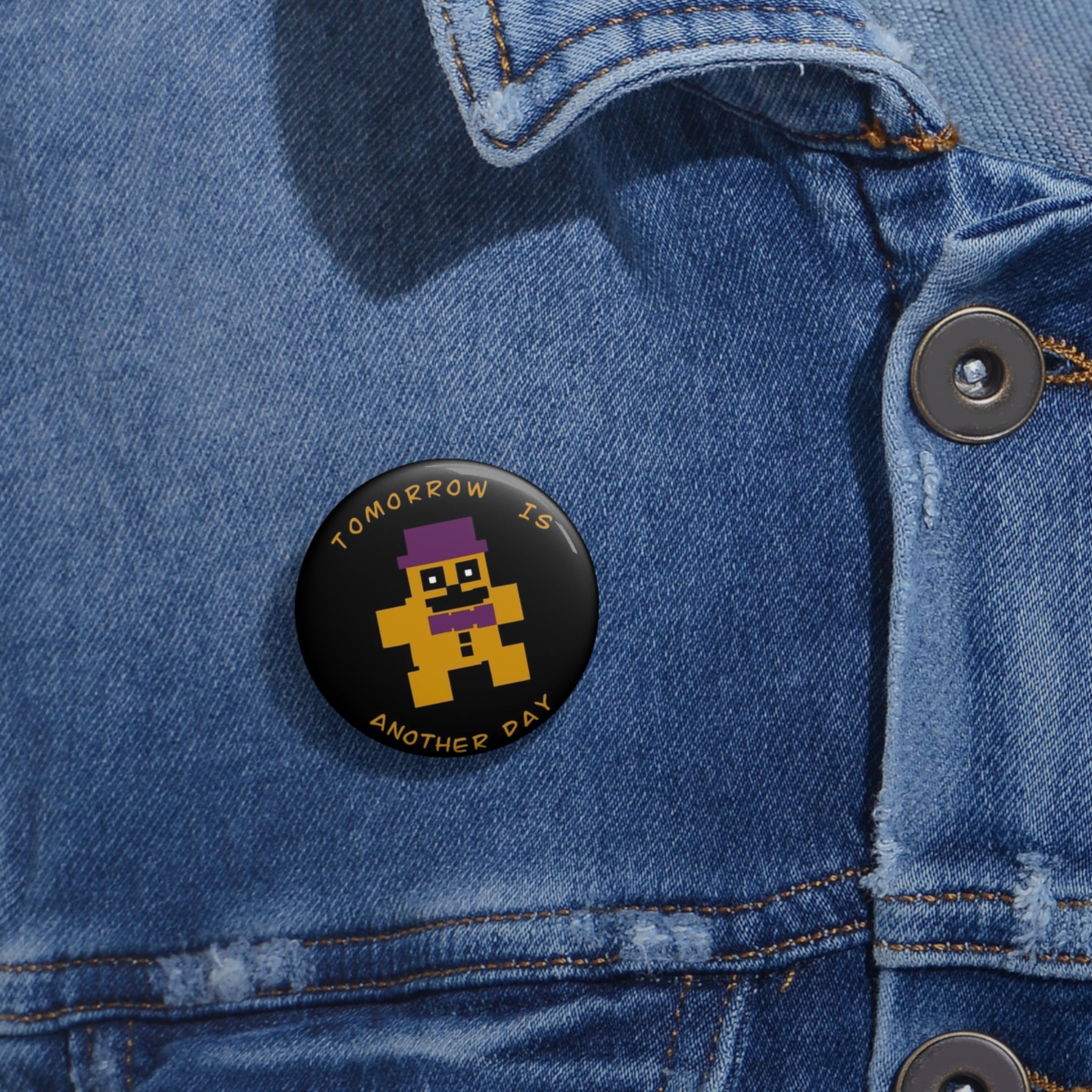 FNAF 5NAF Five Nights at Freddys Pixel Mascot Tomorrow Is Another Day Pin Button | Retro Game Character Pin