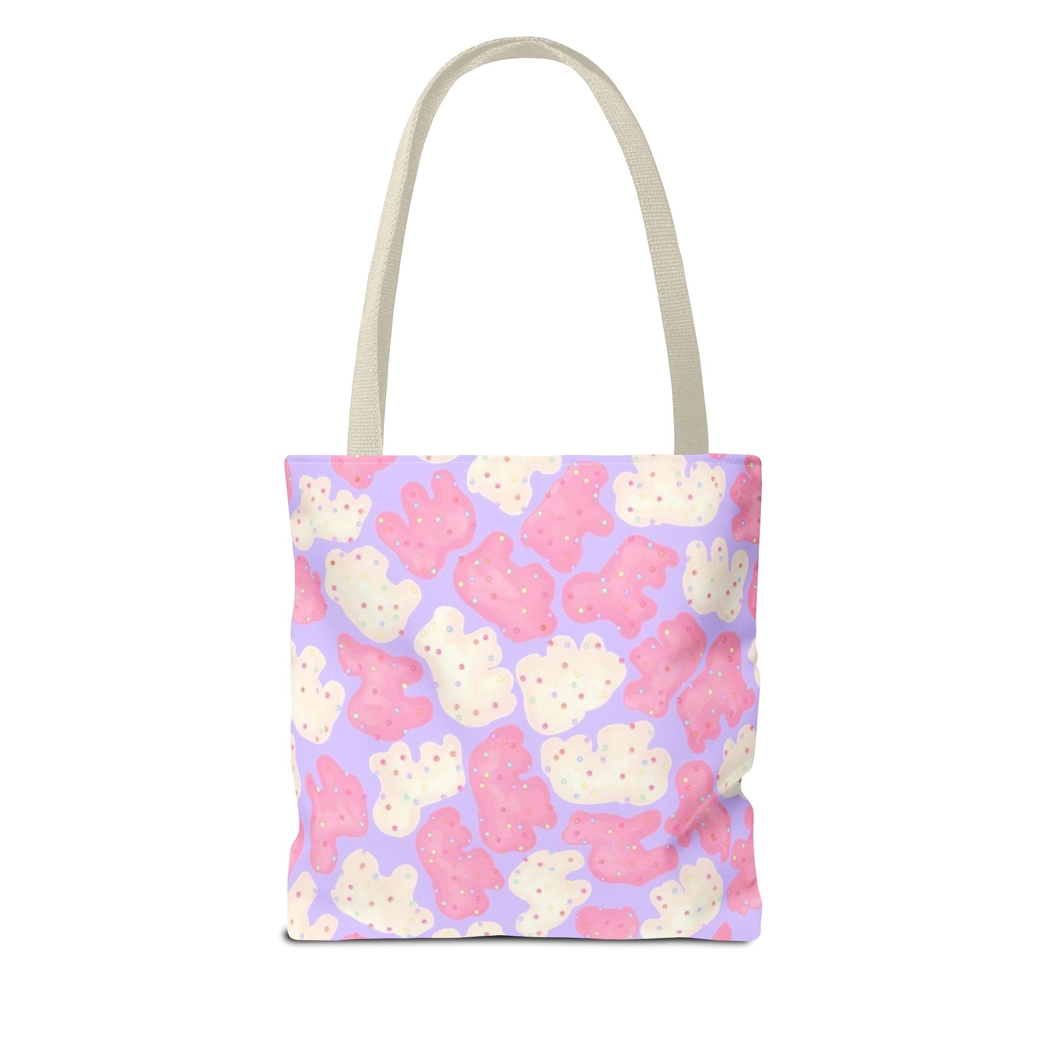 Pastel Animal Crackers Kawaii Bear Pattern Tote Bag | Candy Cute All-Over Print