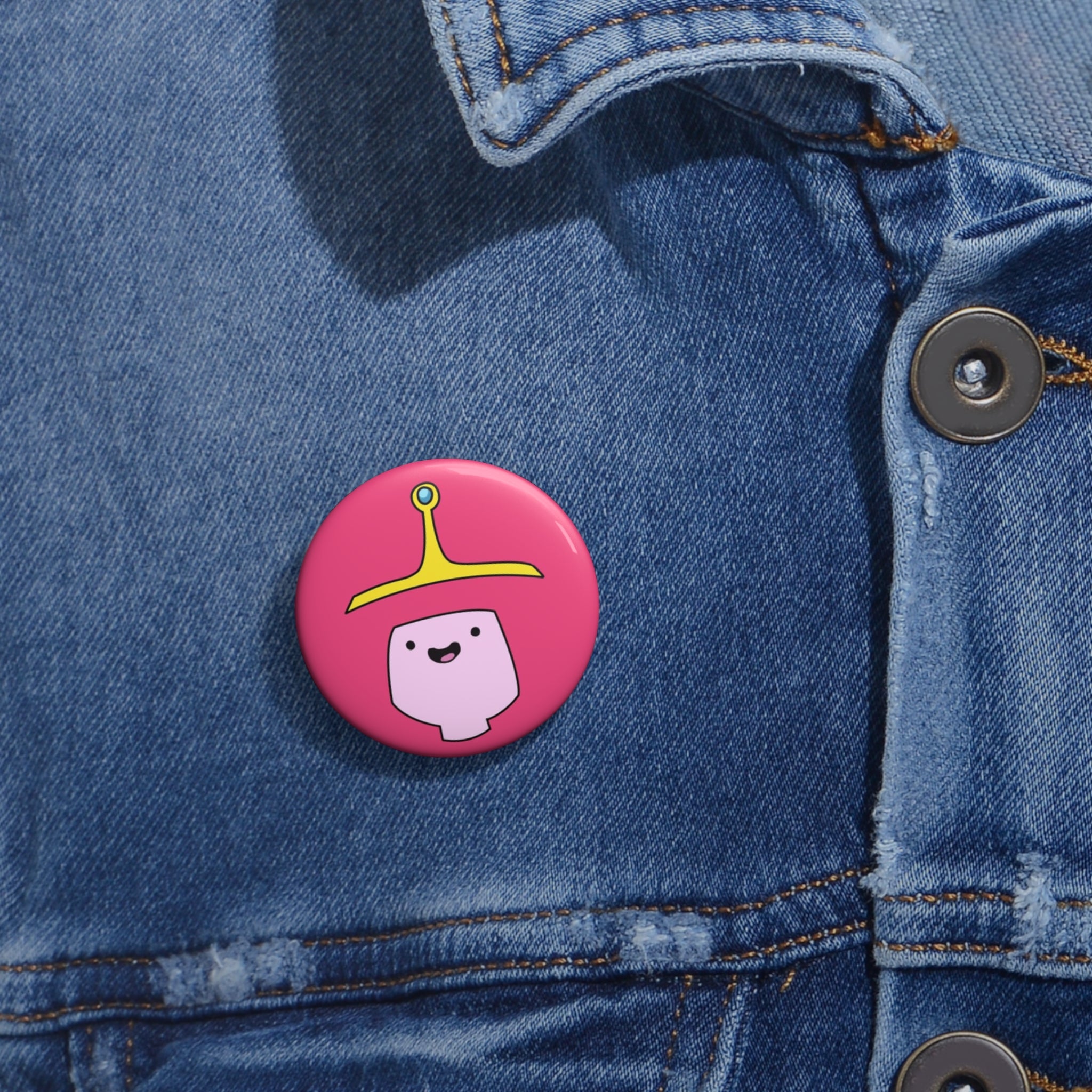 Adventure Time Princess Bubblegum Crown Pin Button | Cute Cartoon Character Badge