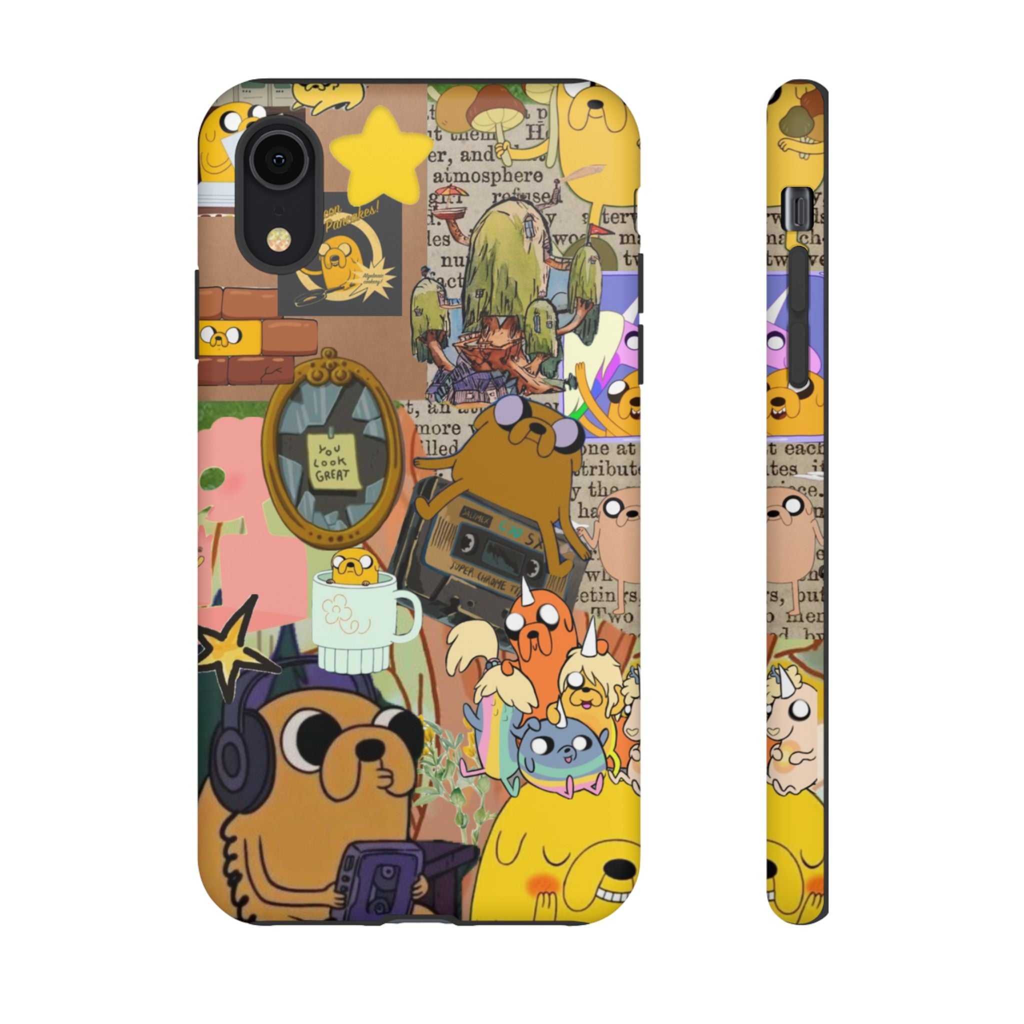 Adventure Time Jake the Dog Cartoon Collage Phone Case | Adventure Dog Character Pattern