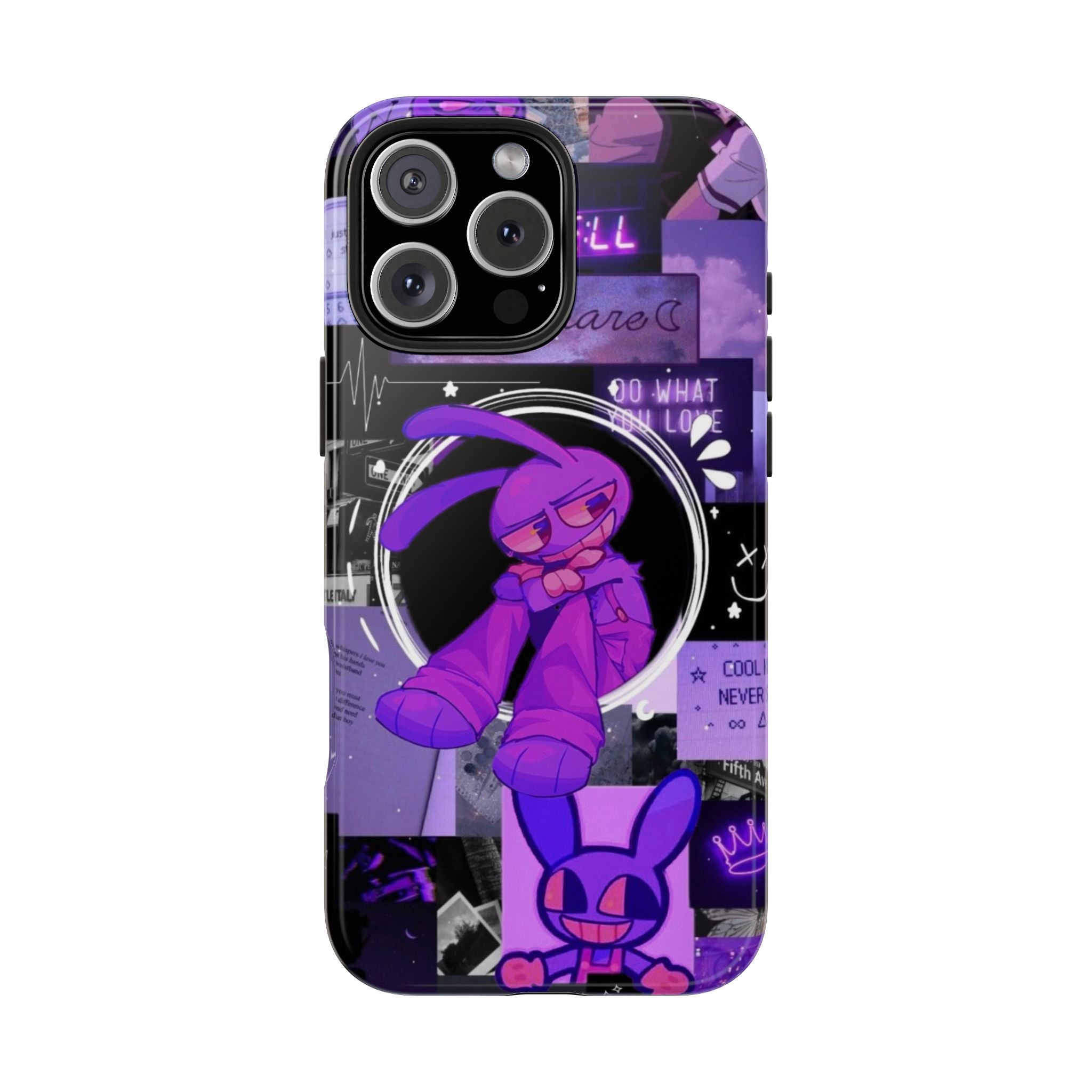 The Amazing Digital Circus Jax Purple Cartoon Bunny Collage Phone Case | Tough Phone Case