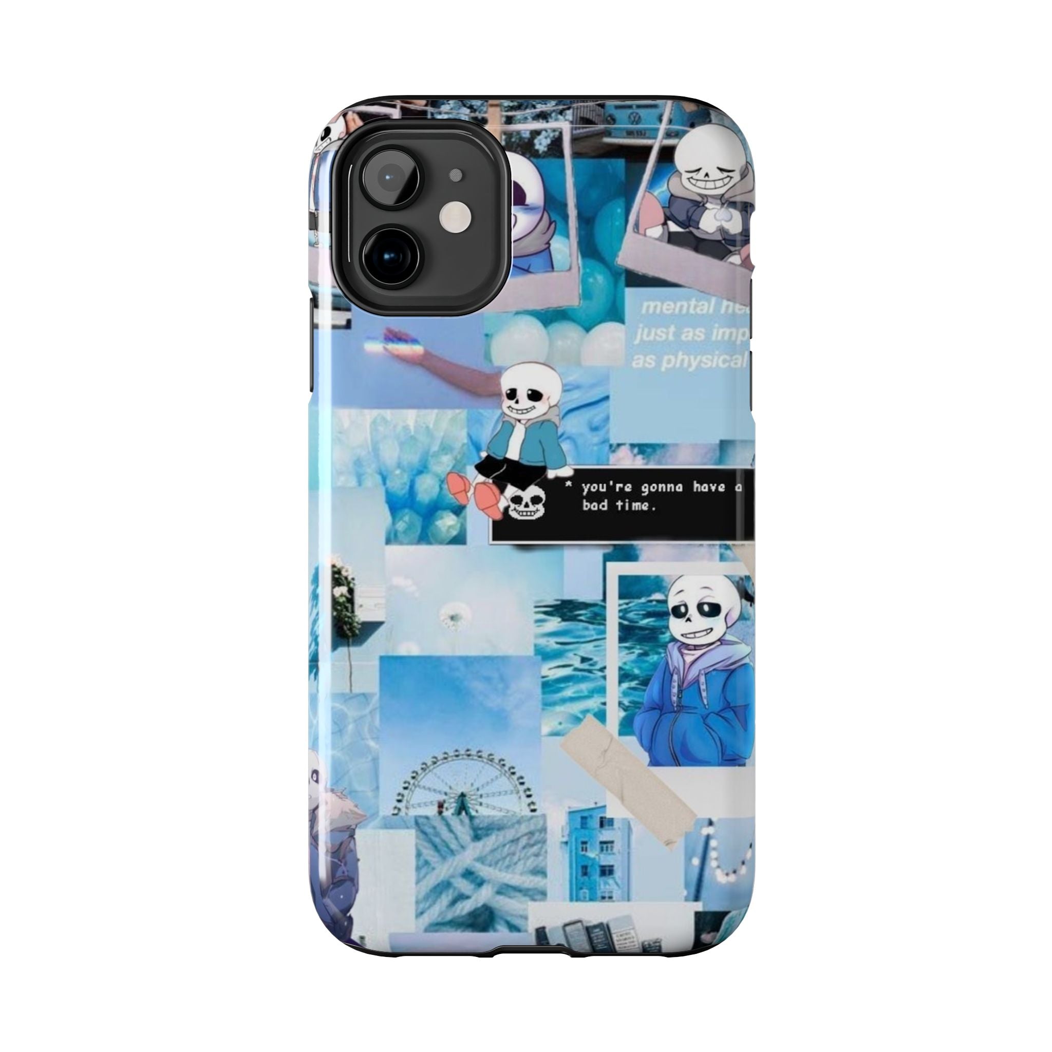 Undertale Sans Character Collage Tough Phone Case | Blue Aesthetic, Undertale-inspired