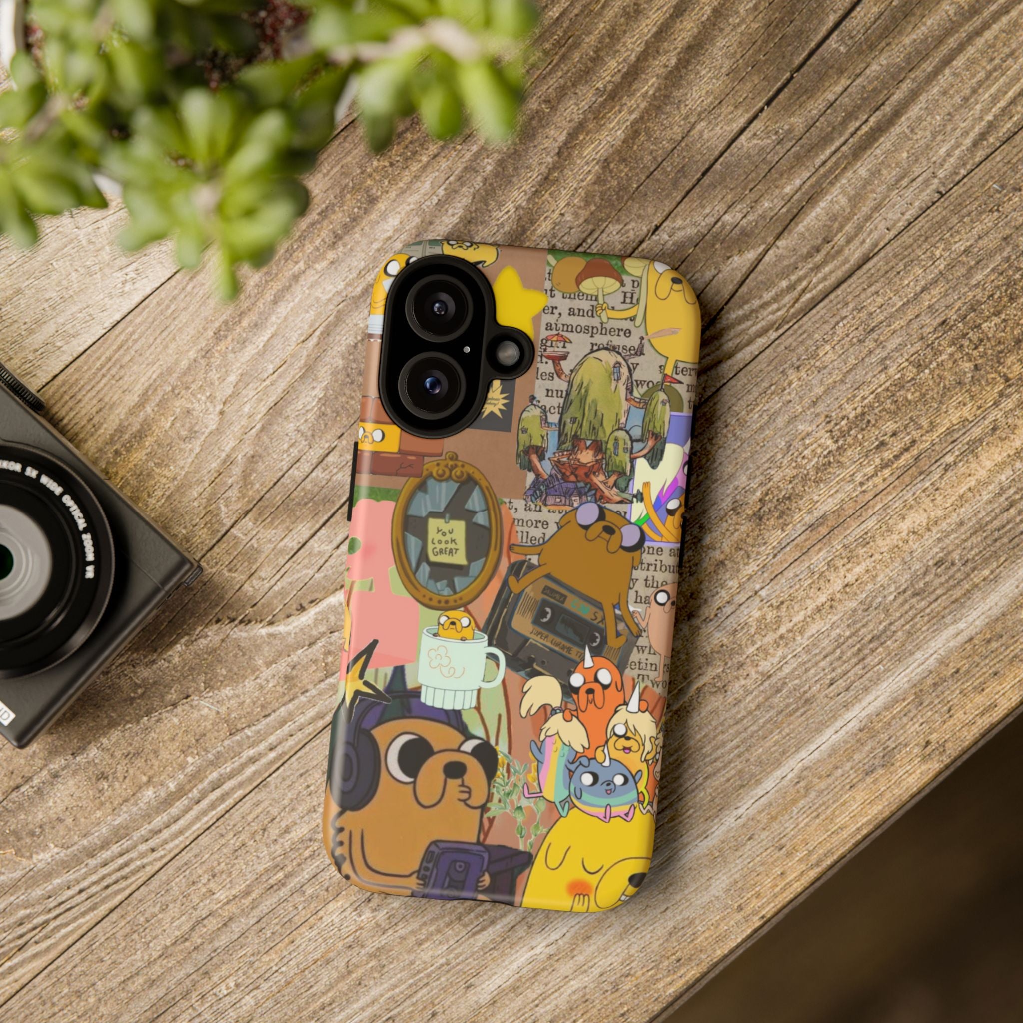 Adventure Time Jake the Dog Cartoon Collage Phone Case | Adventure Dog Character Pattern