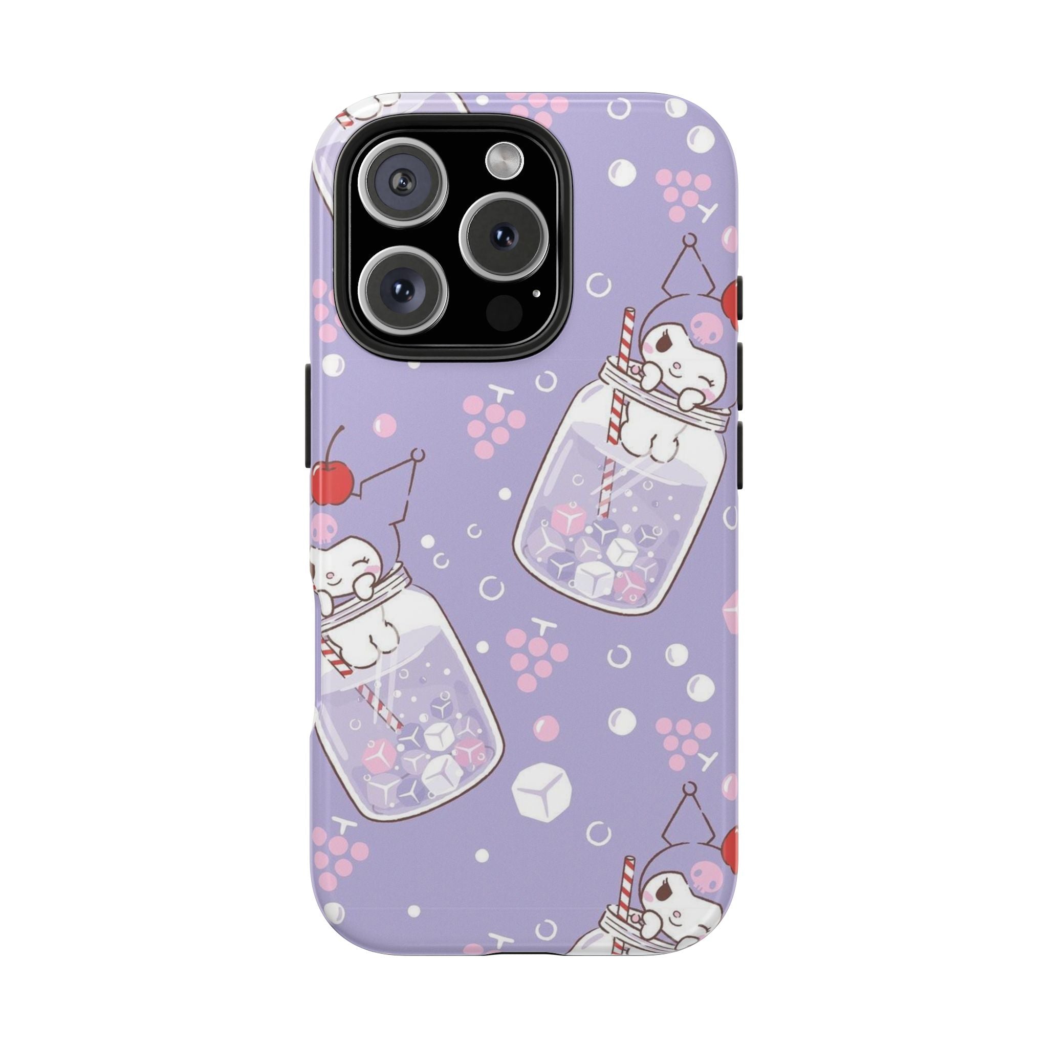 Kuromi Sanrio Kawaii Seal Bubble Tea Phone Case | Tough Phone Case