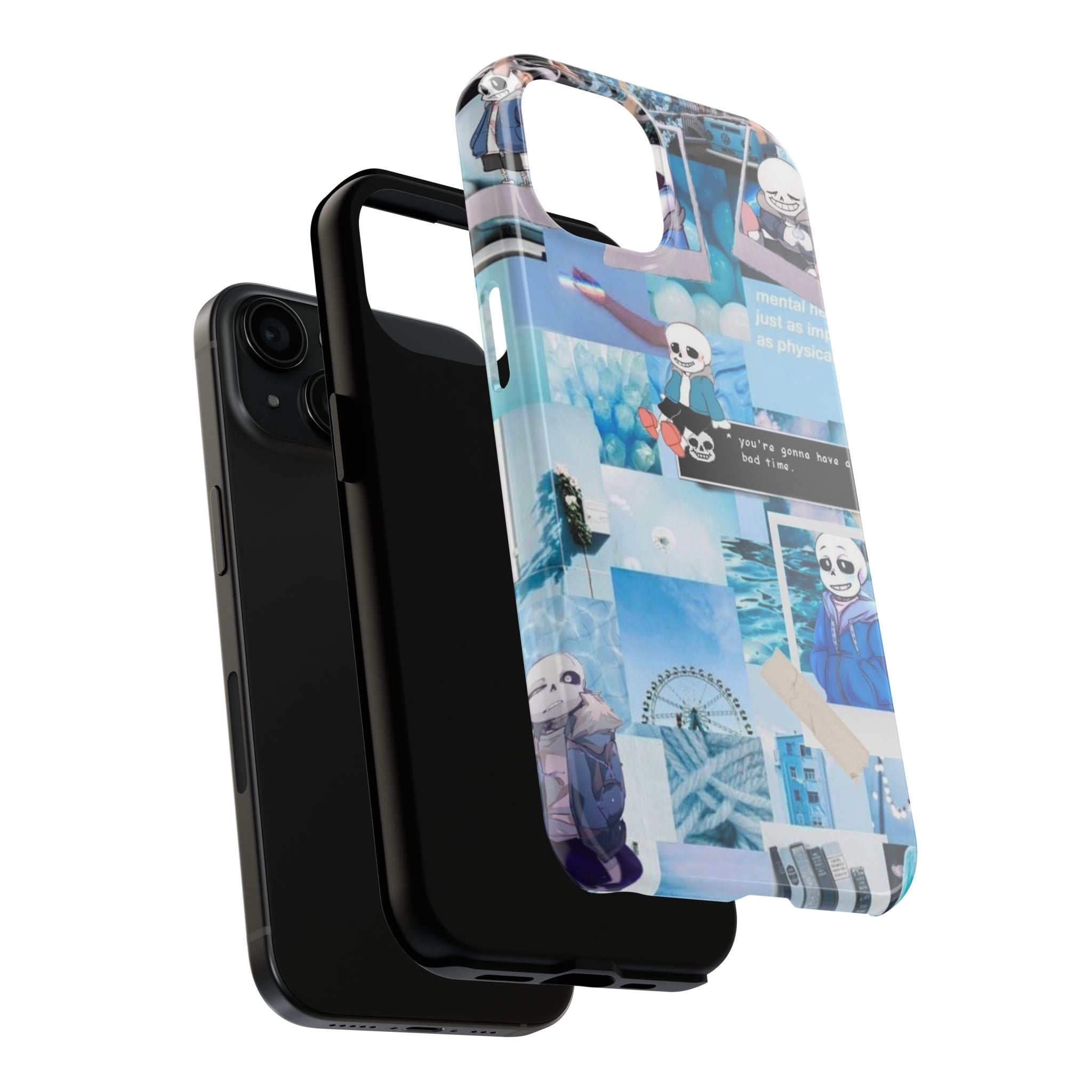 Undertale Sans Character Collage Tough Phone Case | Blue Aesthetic, Undertale-inspired