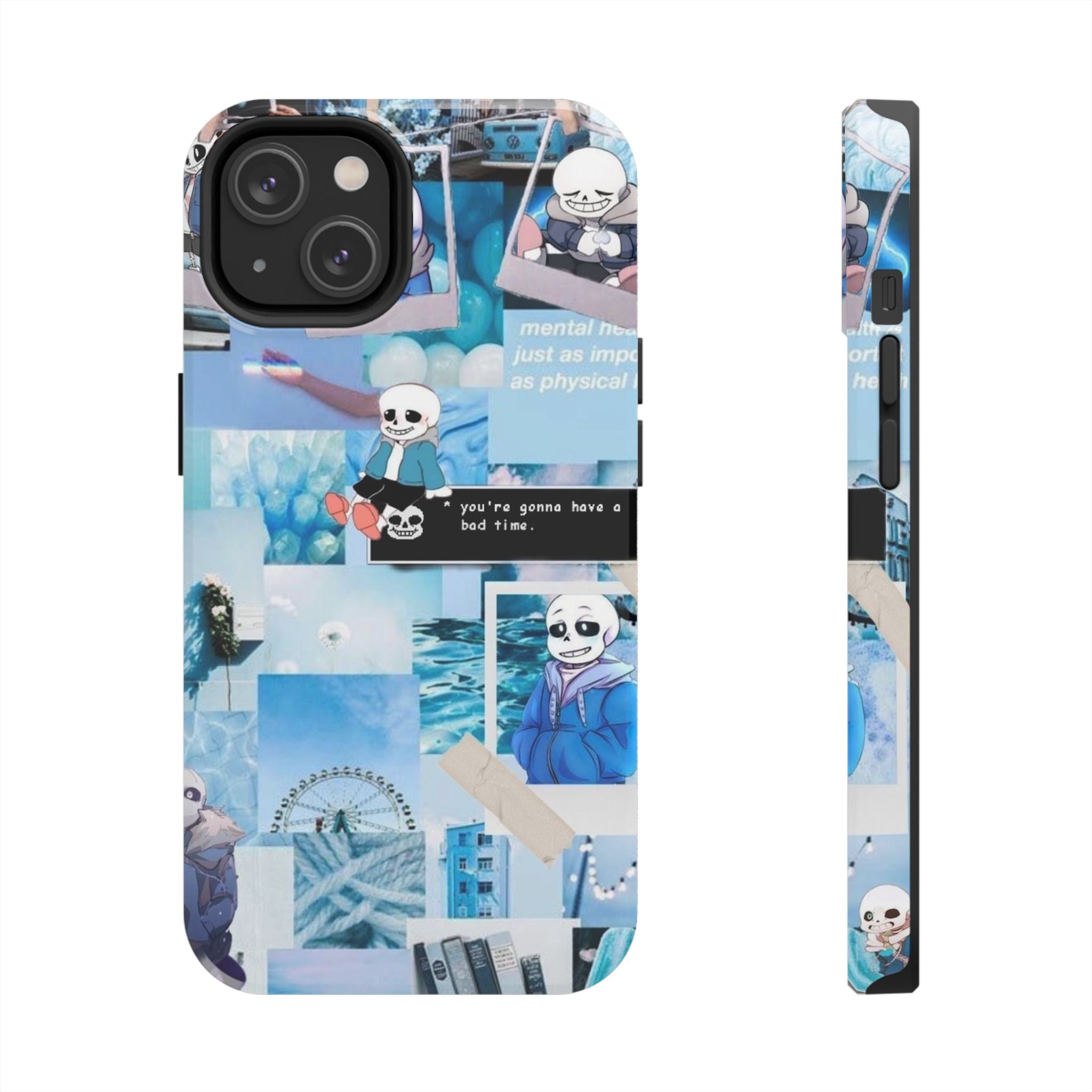 Undertale Sans Character Collage Tough Phone Case | Blue Aesthetic, Undertale-inspired